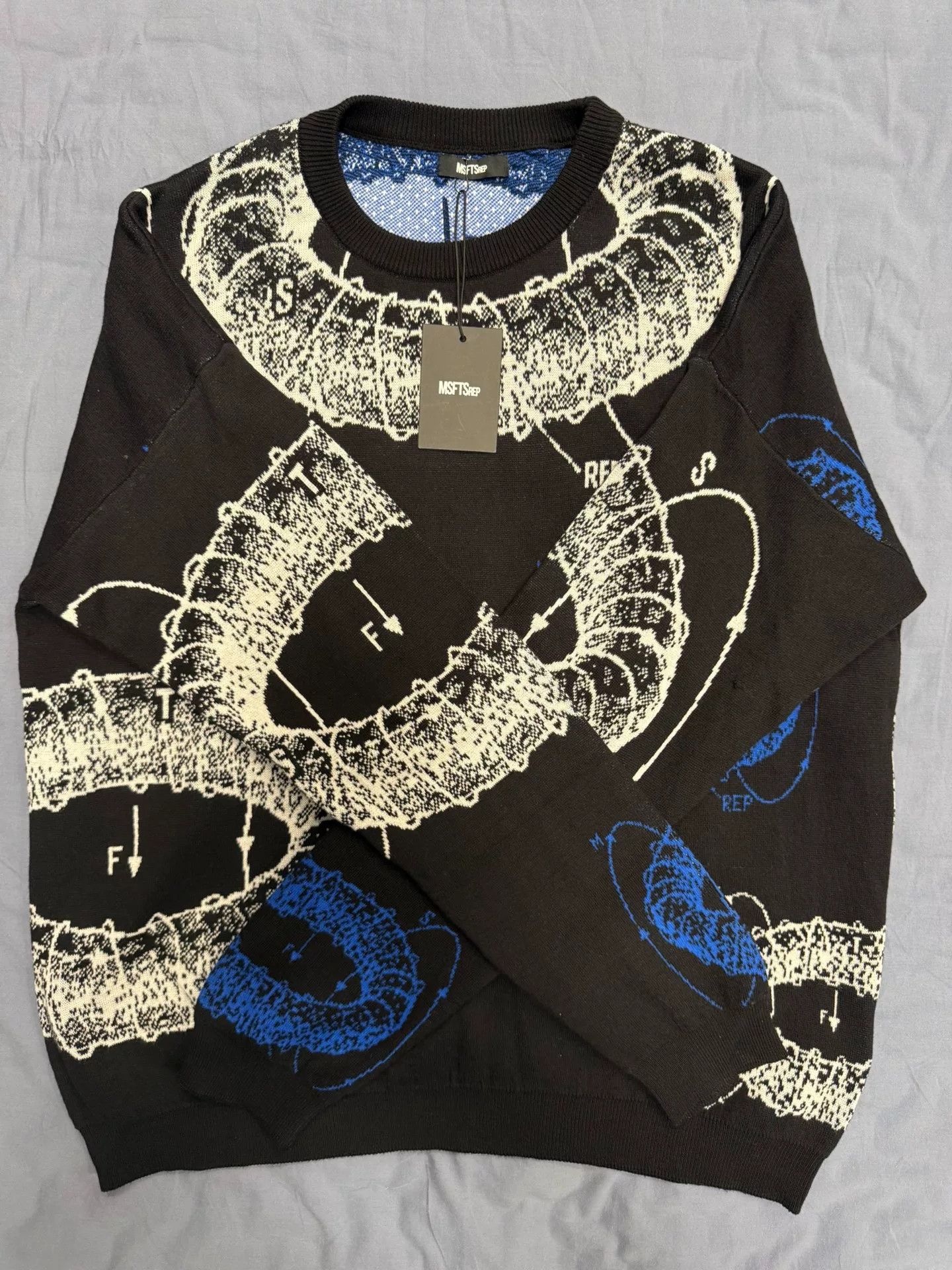 Msftsrep MSFTSREP Black Graffiti Knit Sweater Size US L / EU 52-54 / 3 - 4 Thumbnail