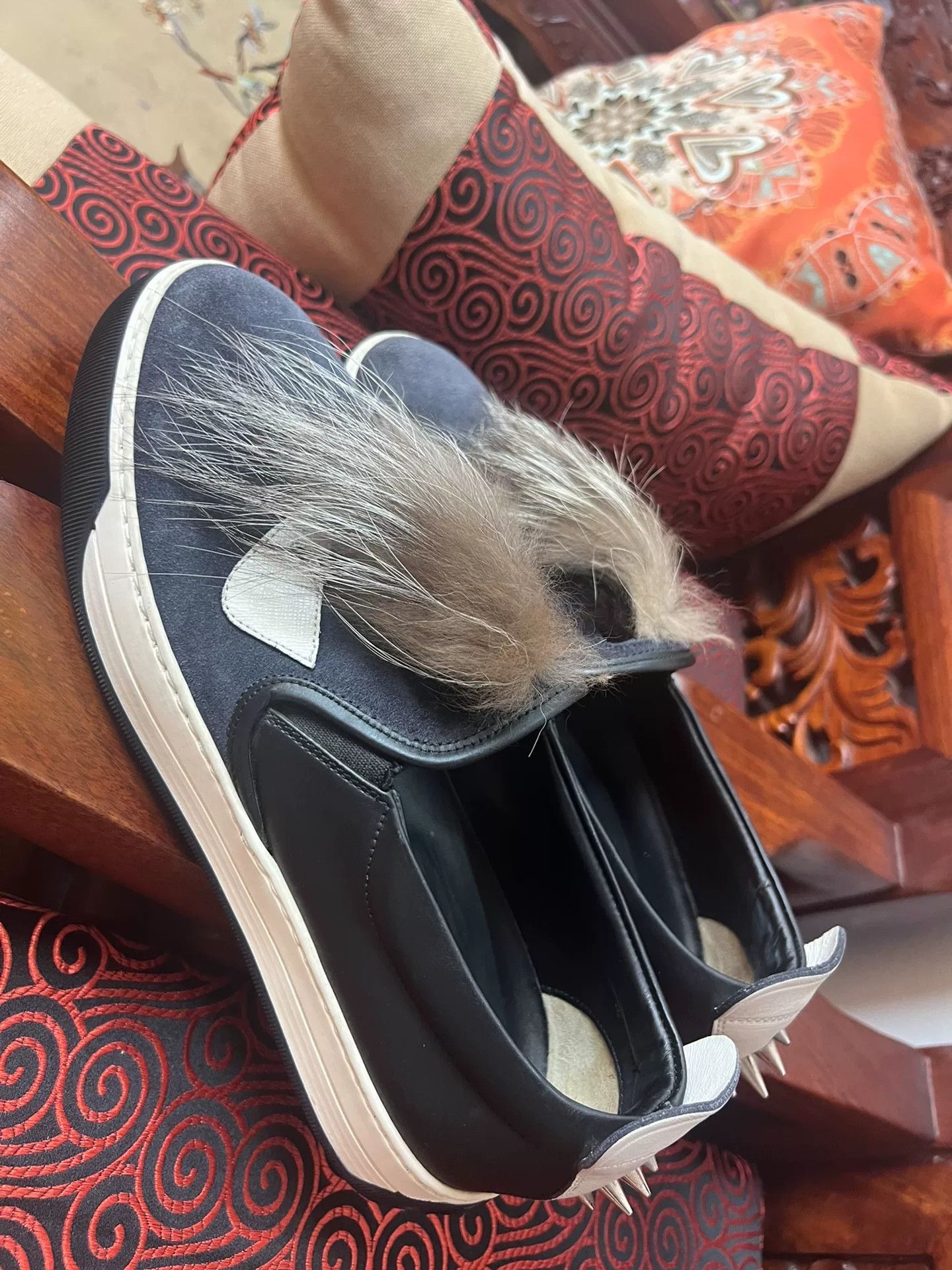 Fendi Fendi Monster Suede Fur Men’s Shoes Size US 6.5 / EU 39-40 - 3 Thumbnail