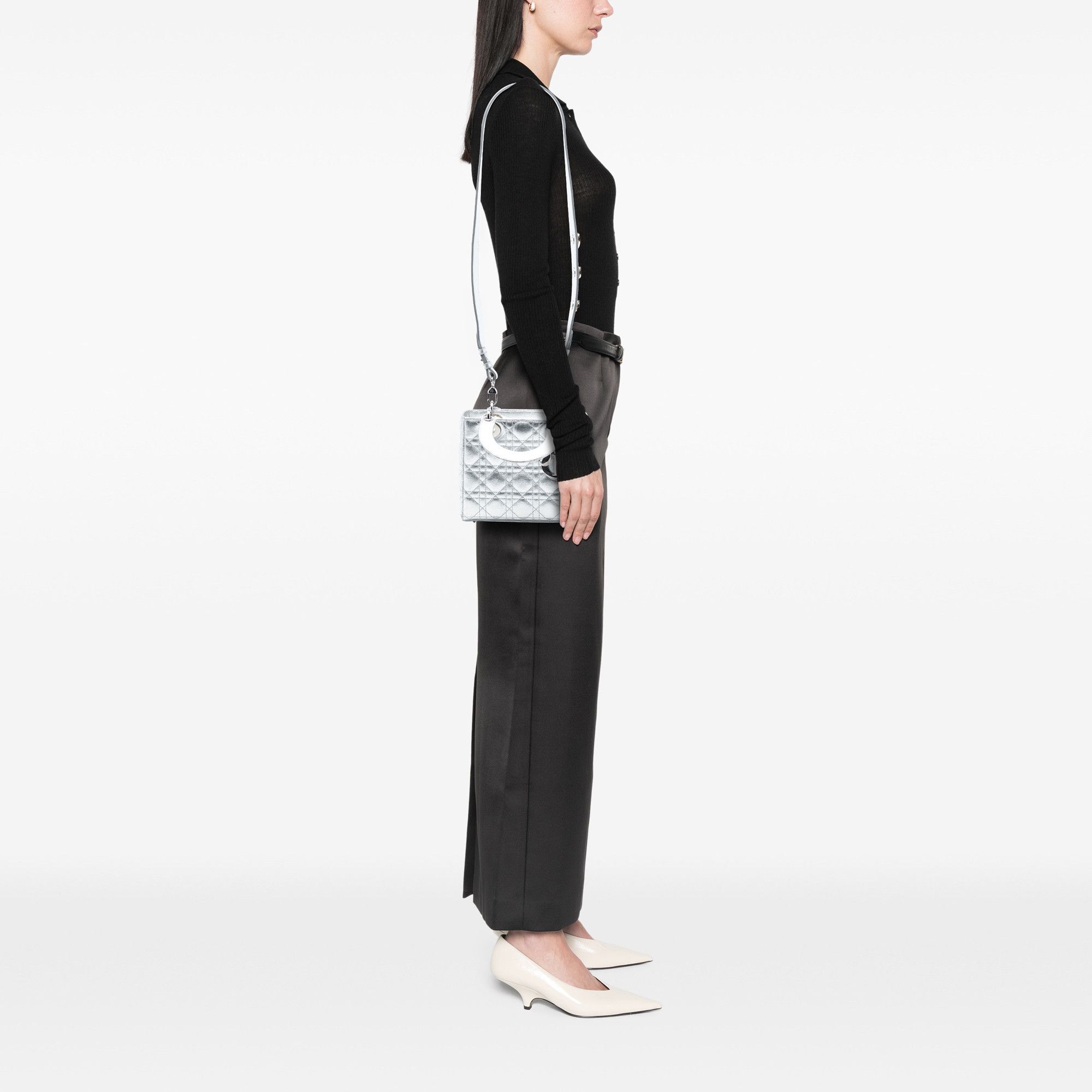 Dior Dior Small Metallic Grained Calfskin Cannage My ABCDior Lady Dior Size ONE SIZE - 7 Thumbnail