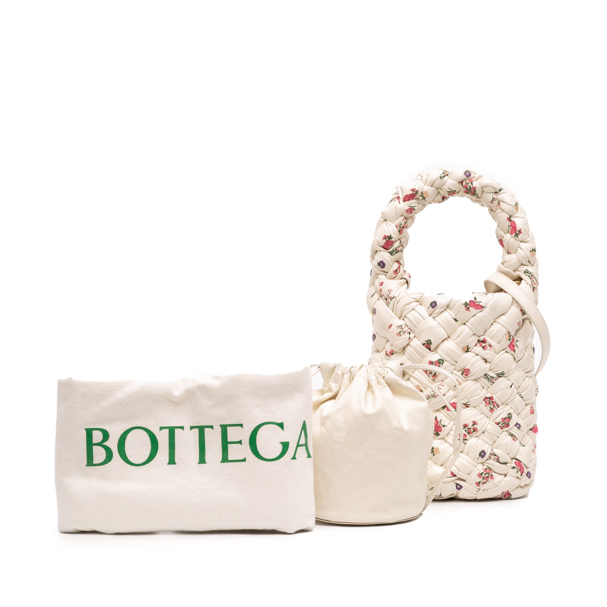 Bottega Veneta Bottega Veneta Small Floral Printed Leather Intrecciato Kalimero Bucket Bag Size ONE SIZE - 10 Thumbnail