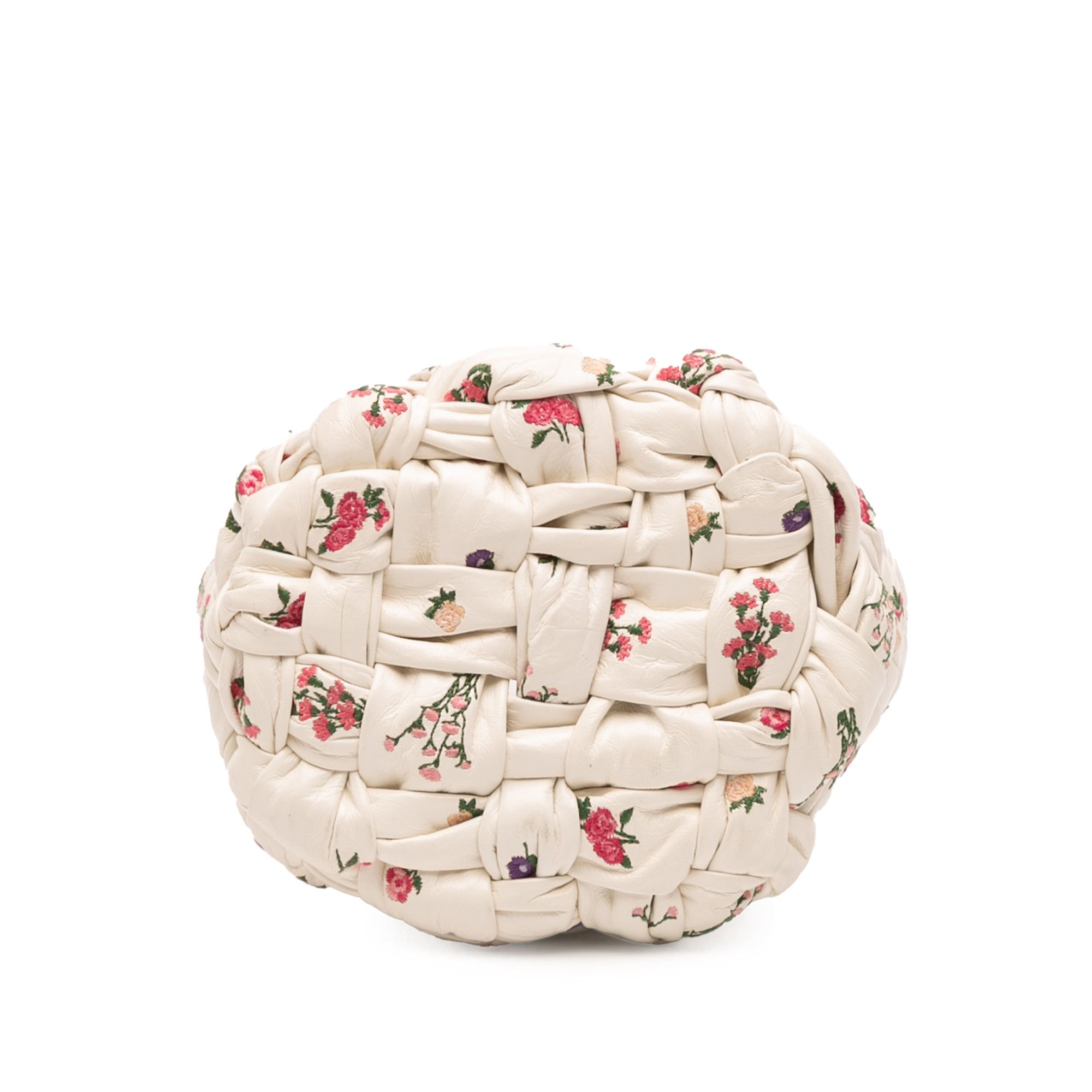 Bottega Veneta Bottega Veneta Small Floral Printed Leather Intrecciato Kalimero Bucket Bag Size ONE SIZE - 3 Thumbnail