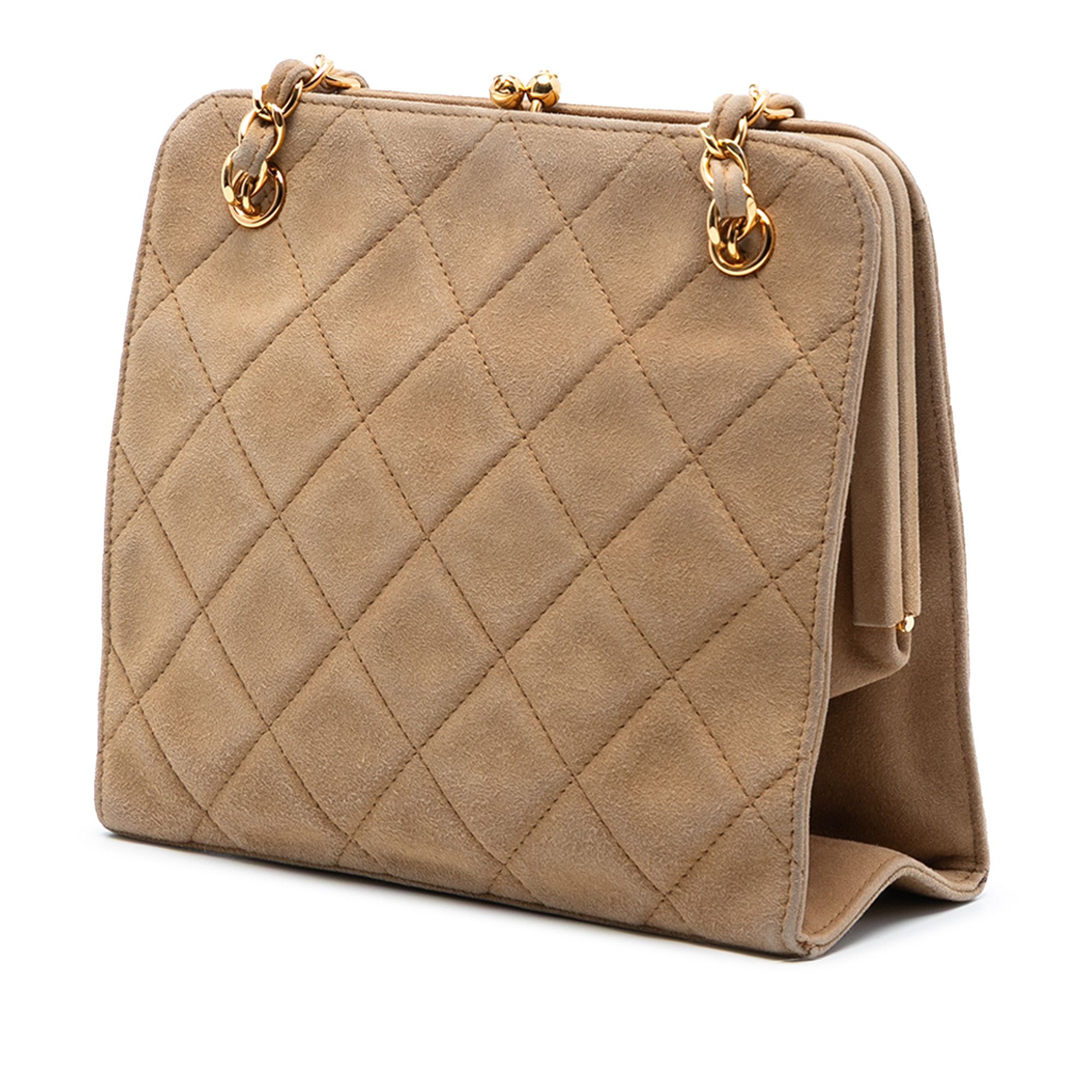 Chanel Chanel CC Quilted Suede Kiss Lock Handbag Size ONE SIZE - 2 Thumbnail