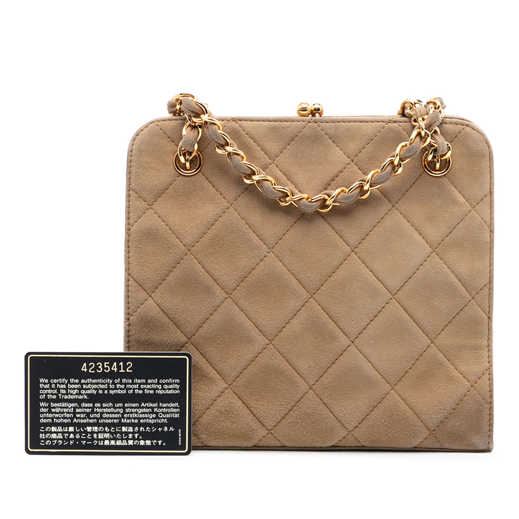 Chanel Chanel CC Quilted Suede Kiss Lock Handbag Size ONE SIZE - 8 Thumbnail