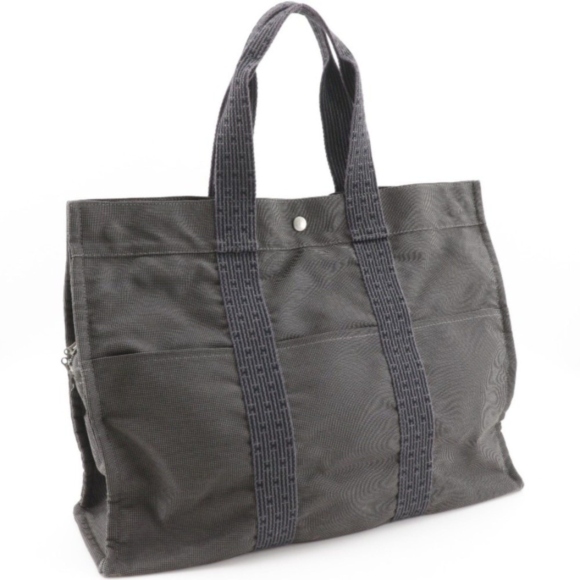 Hermes Hermes Airline GM Tote Bag Nylon Canvas Gray A4 Snap Button HerlineGM Unisex Size ONE SIZE - 3 Thumbnail