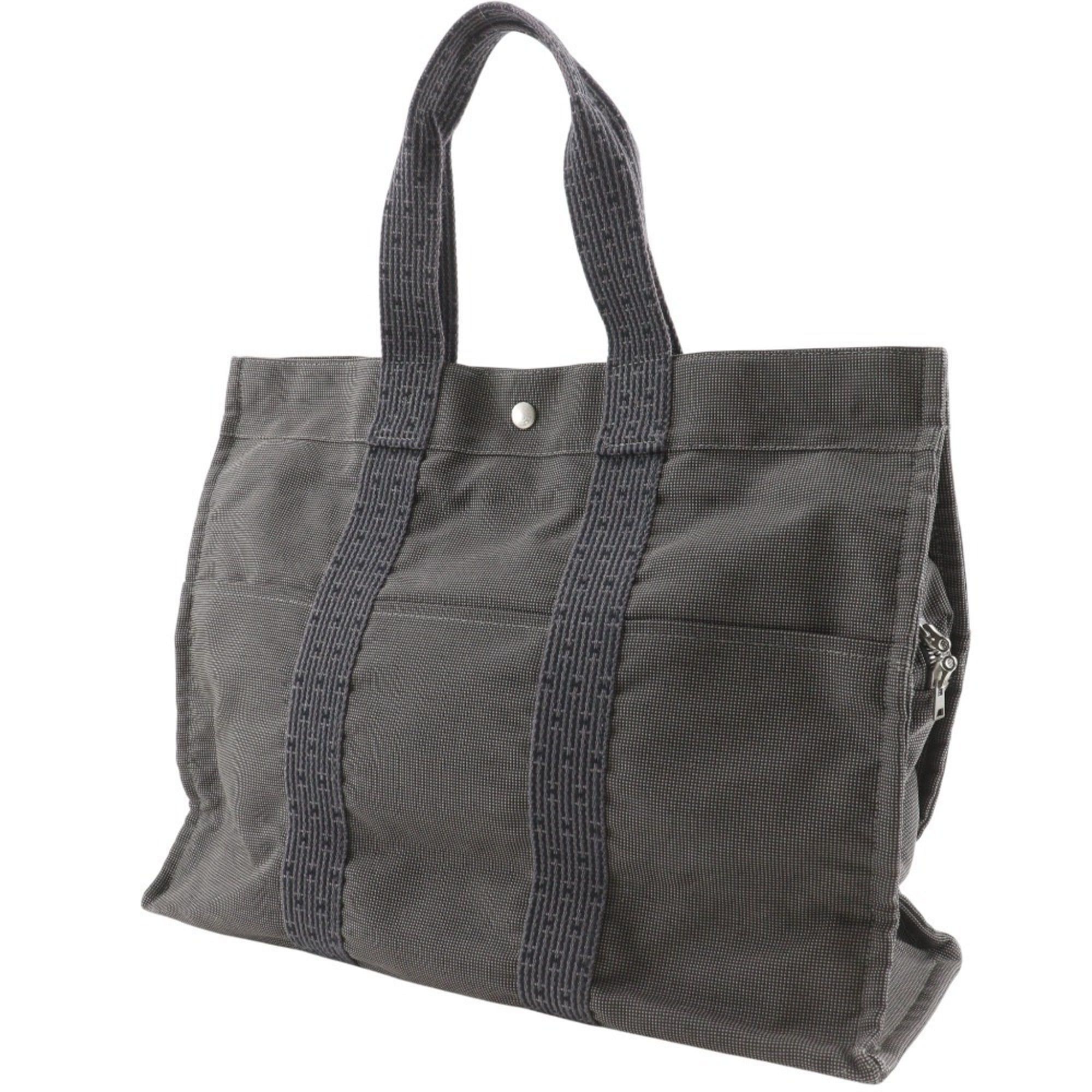 Hermes Hermes Airline GM Tote Bag Nylon Canvas Gray A4 Snap Button HerlineGM Unisex Size ONE SIZE - 2 Thumbnail