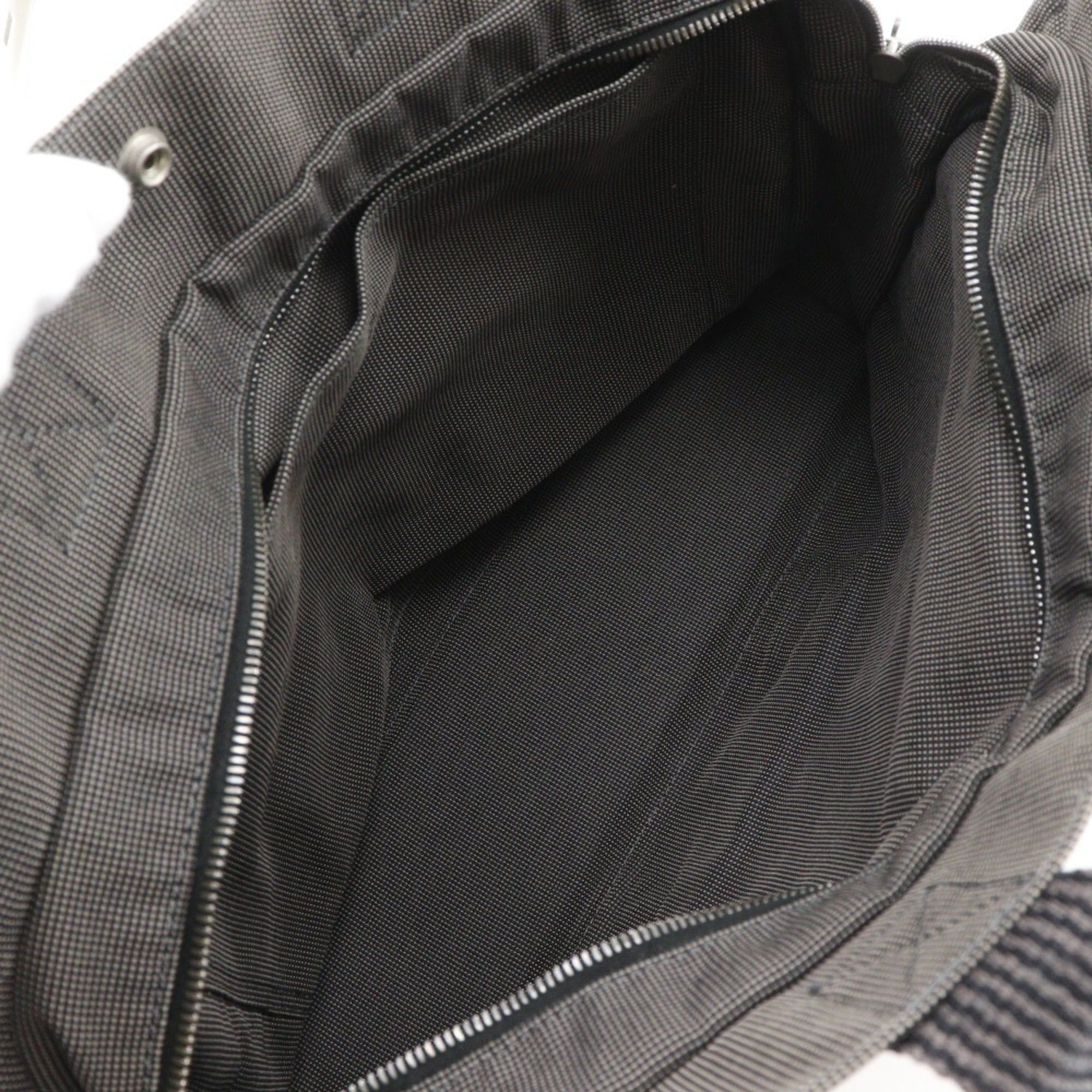 Hermes Hermes HerlineMM Handbag Tote Bag Nylon Canvas Gray A5 Snap Button Unisex Size ONE SIZE - 6 Thumbnail