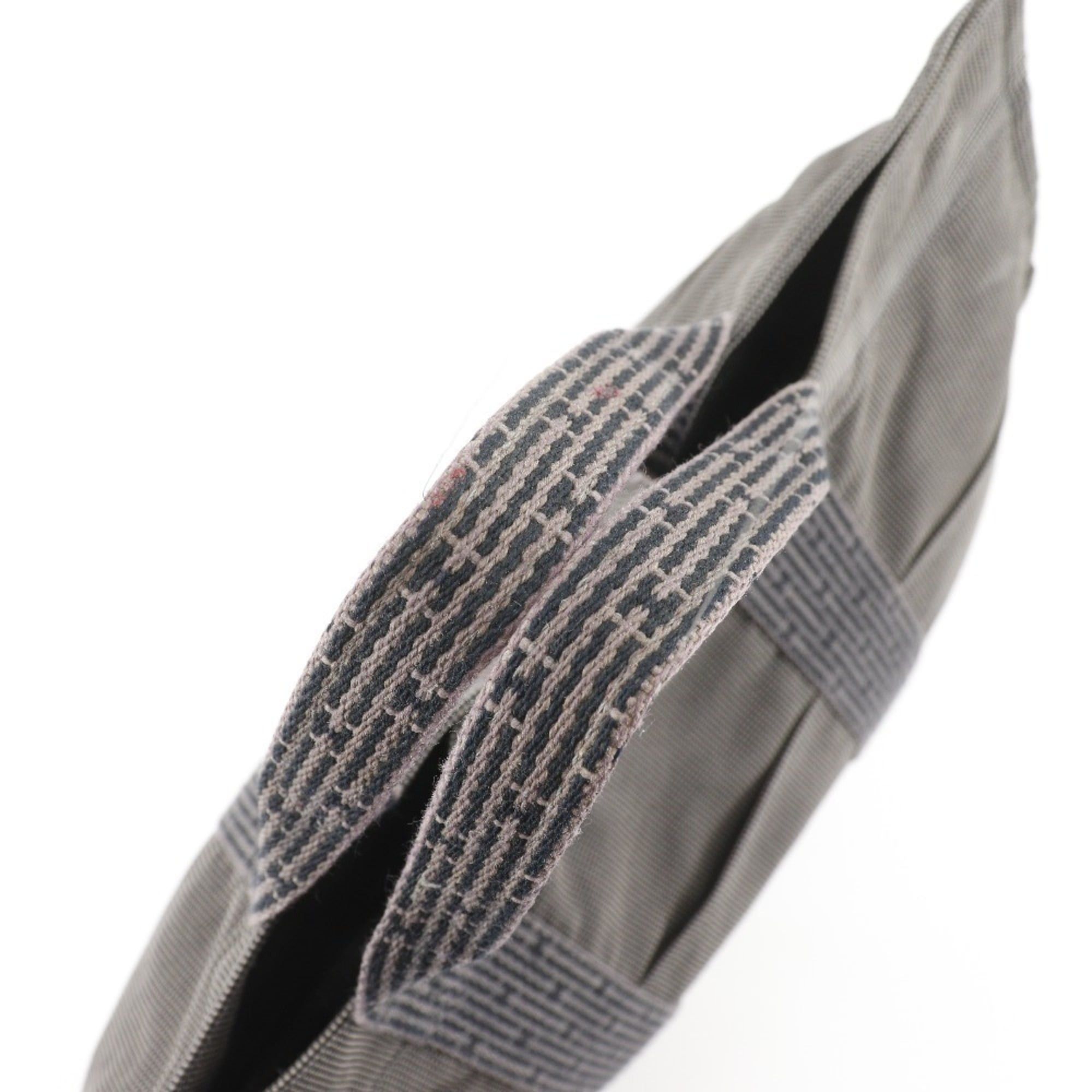 Hermes Hermes HerlineMM Handbag Tote Bag Nylon Canvas Gray A5 Snap Button Unisex Size ONE SIZE - 5 Thumbnail