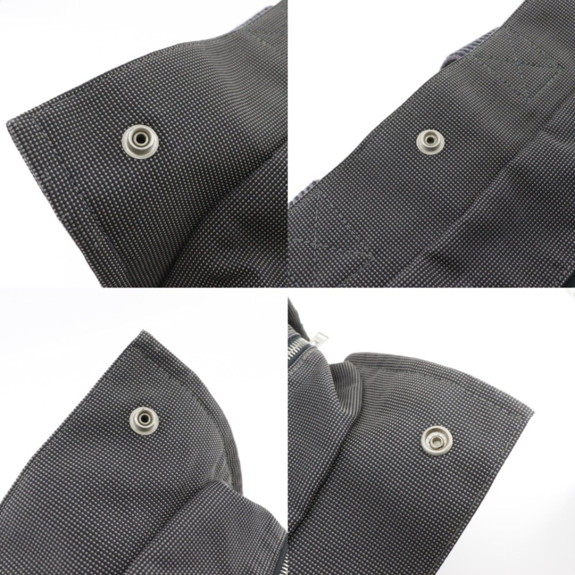 Hermes Hermes HerlineMM Handbag Tote Bag Nylon Canvas Gray A5 Snap Button Unisex Size ONE SIZE - 10 Thumbnail