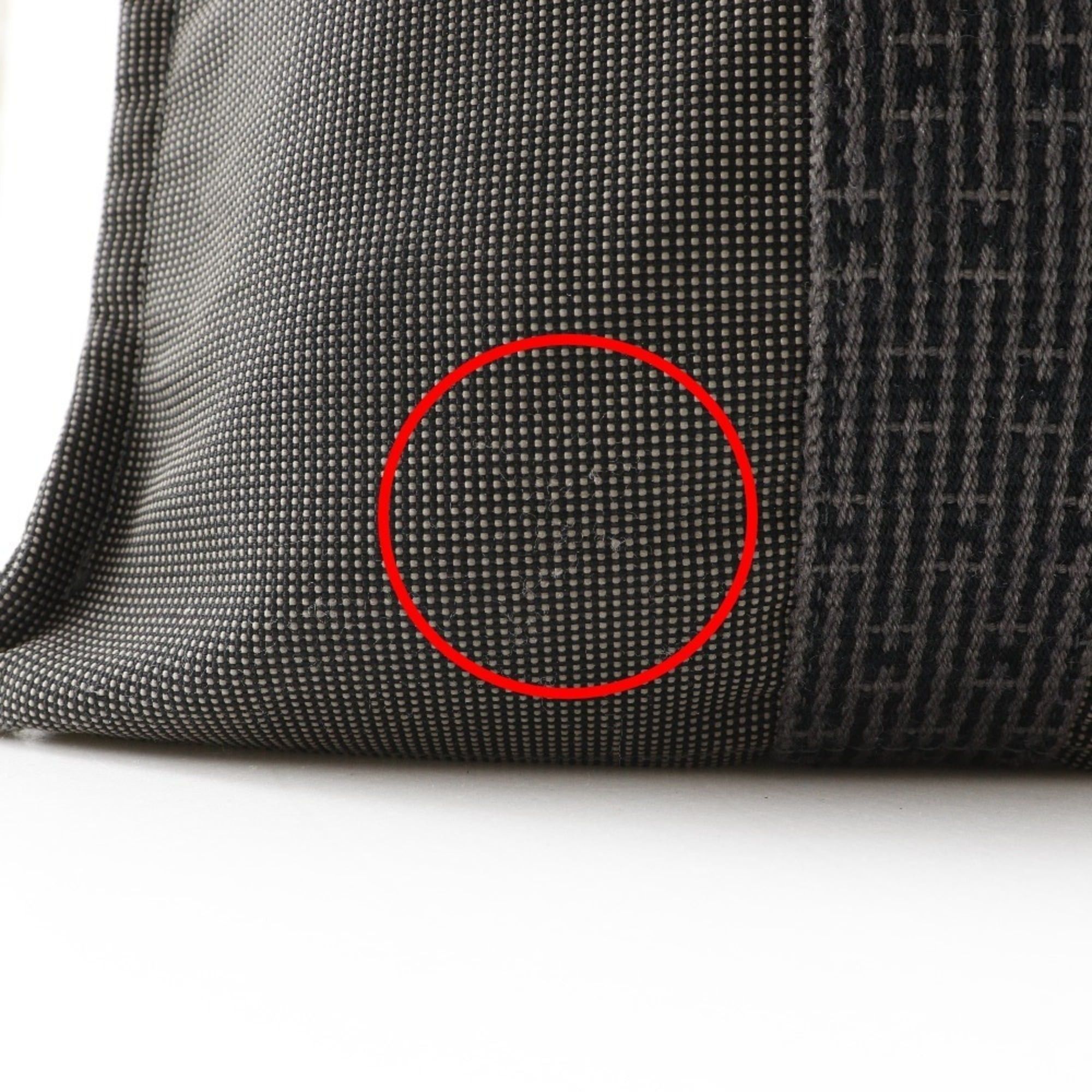 Hermes Hermes HerlineMM Handbag Tote Bag Nylon Canvas Gray A5 Snap Button Unisex Size ONE SIZE - 12 Thumbnail