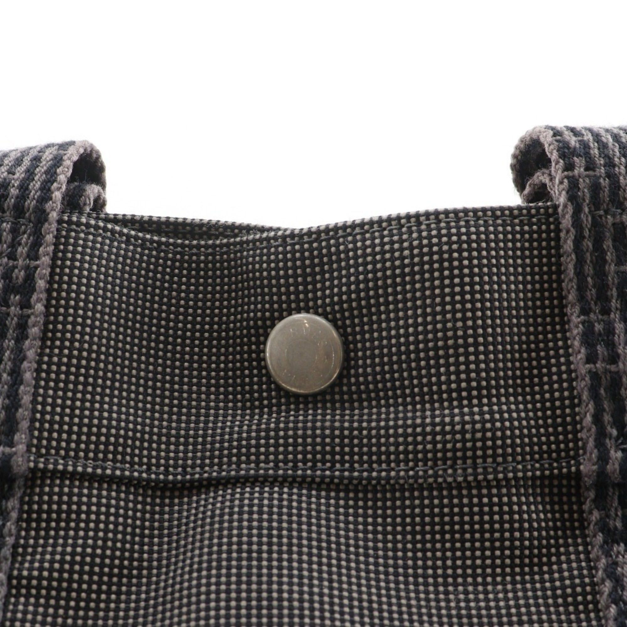 Hermes Hermes HerlineMM Handbag Tote Bag Nylon Canvas Gray A5 Snap Button Unisex Size ONE SIZE - 9 Thumbnail