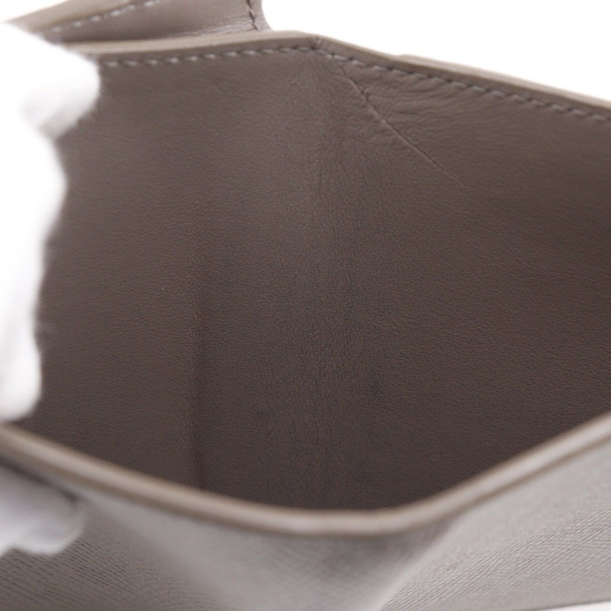 Celine CELINE Medium Strap Wallet Bifold Leather Gray Snap Button Unisex Size ONE SIZE - 14 Thumbnail
