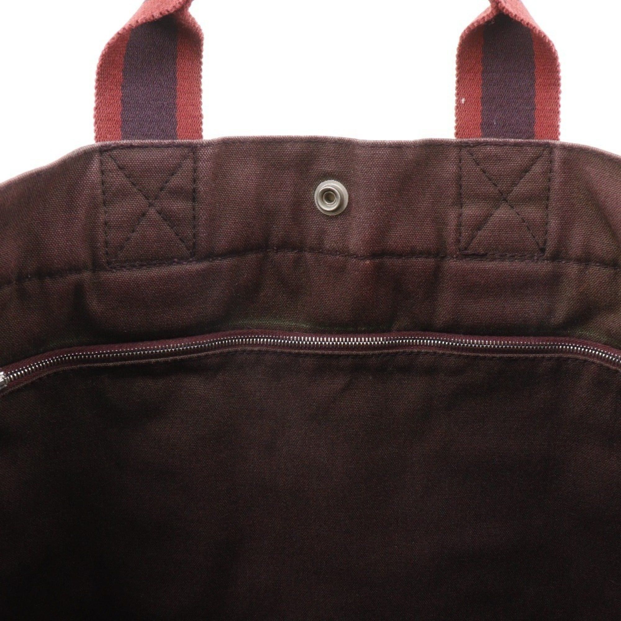 Hermes Hermes Sack Fourre Tout MM Handbag Cotton Canvas Brown A4 Snap Button Unisex Size ONE SIZE - 13 Thumbnail