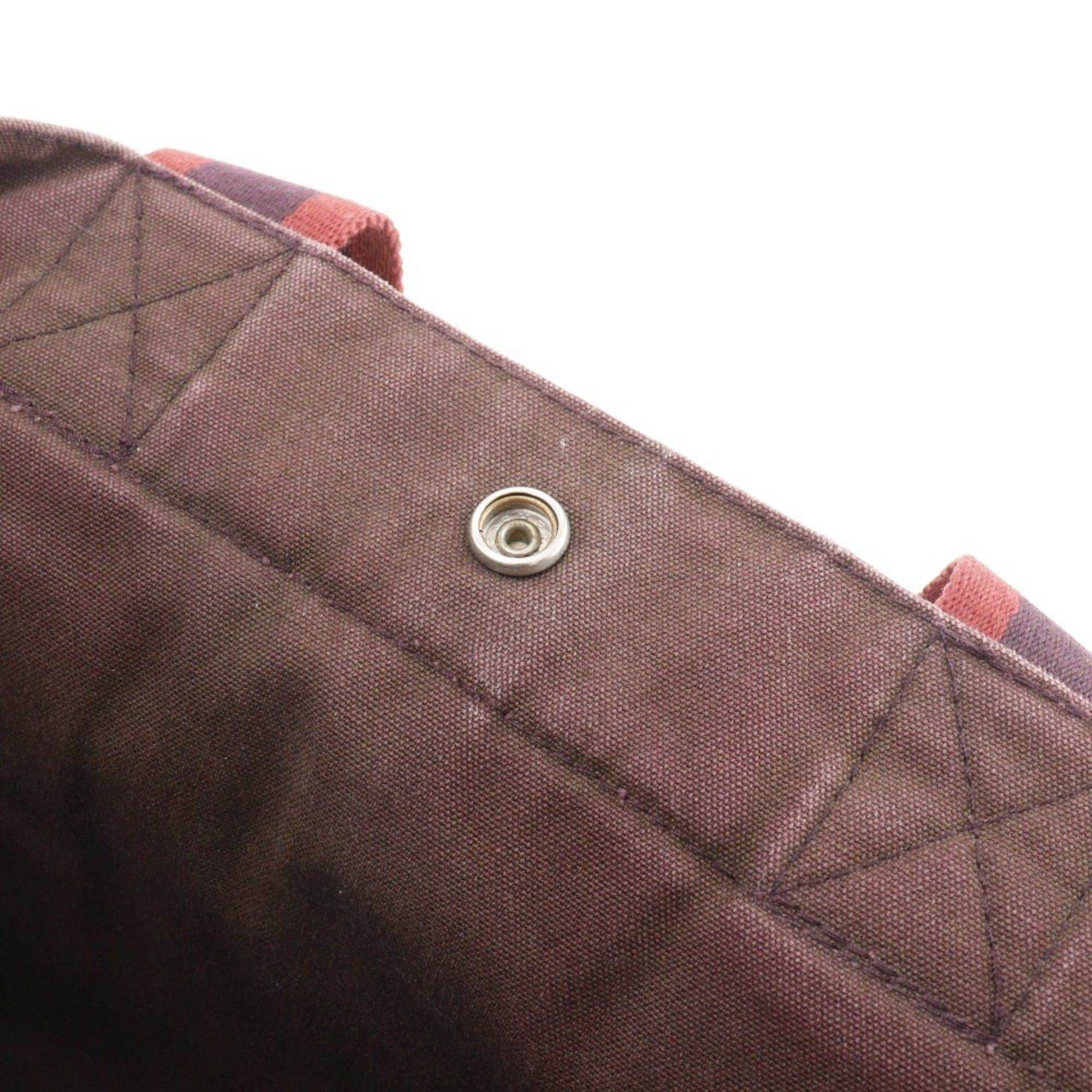 Hermes Hermes Sack Fourre Tout MM Handbag Cotton Canvas Brown A4 Snap Button Unisex Size ONE SIZE - 14 Thumbnail