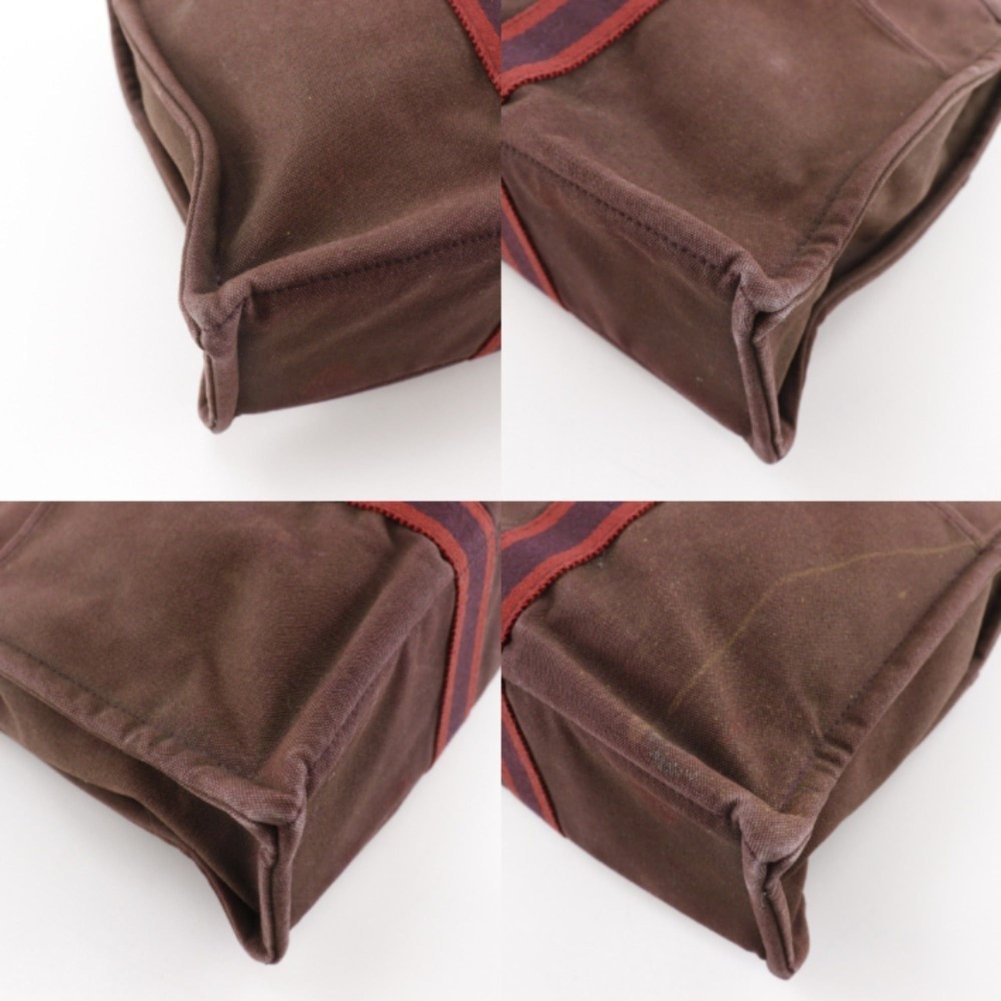 Hermes Hermes Sack Fourre Tout MM Handbag Cotton Canvas Brown A4 Snap Button Unisex Size ONE SIZE - 4 Thumbnail