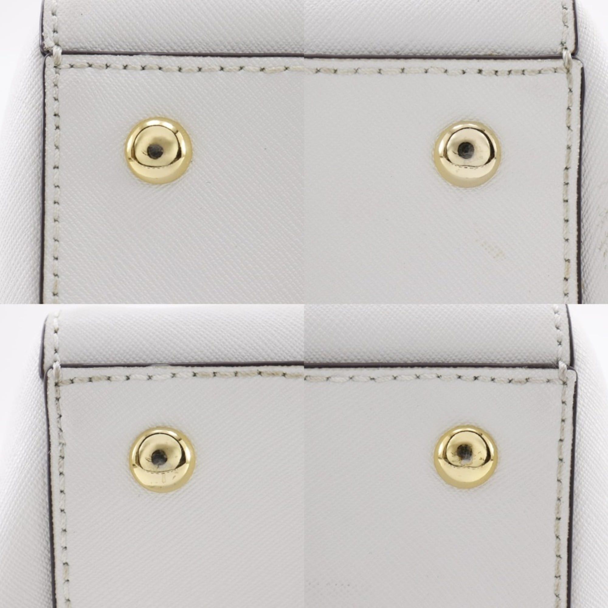 Michael Kors Michael Kors 2WAY Shoulder Handbag Studs 35S6GFSS1L Leather White 2way Zipper 2WAYShoulder Women's Size ONE SIZE - 8 Thumbnail