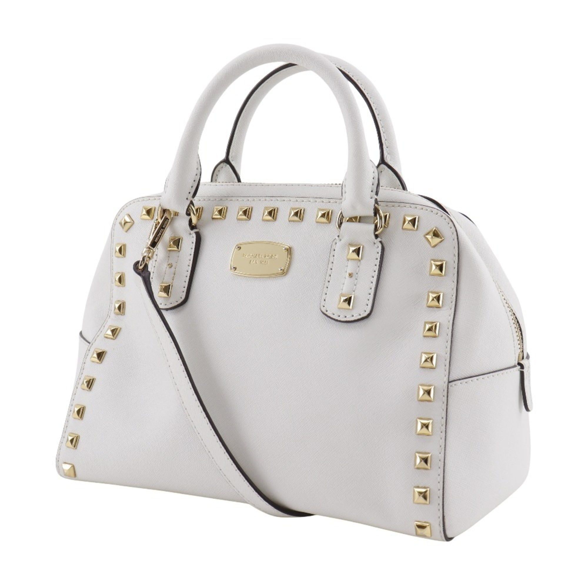 Michael Kors Michael Kors 2WAY Shoulder Handbag Studs 35S6GFSS1L Leather White 2way Zipper 2WAYShoulder Women's Size ONE SIZE - 2 Thumbnail