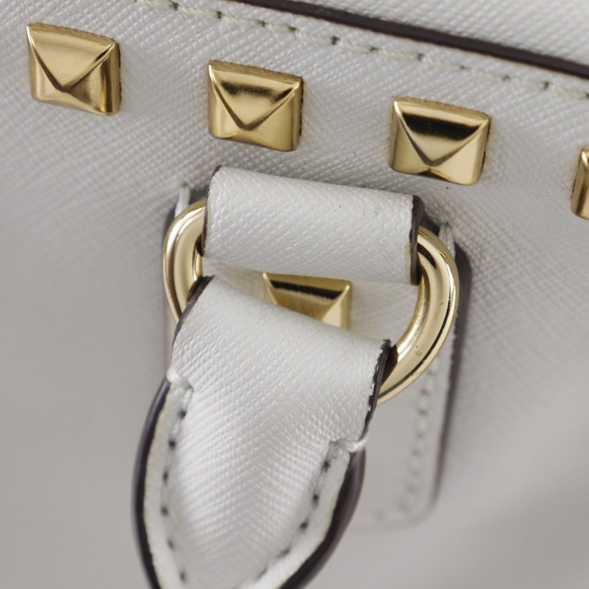 Michael Kors Michael Kors 2WAY Shoulder Handbag Studs 35S6GFSS1L Leather White 2way Zipper 2WAYShoulder Women's Size ONE SIZE - 16 Thumbnail