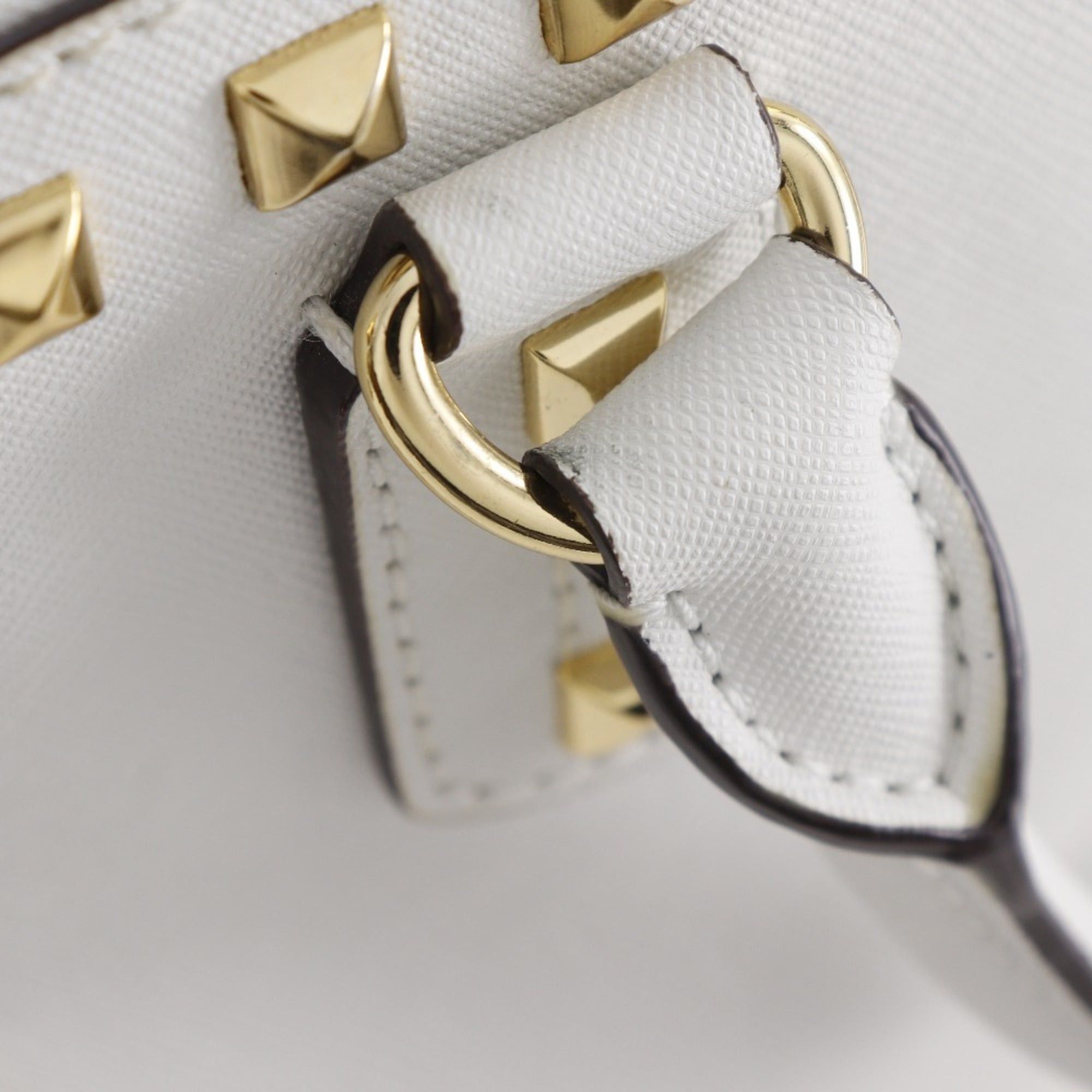 Michael Kors Michael Kors 2WAY Shoulder Handbag Studs 35S6GFSS1L Leather White 2way Zipper 2WAYShoulder Women's Size ONE SIZE - 15 Thumbnail