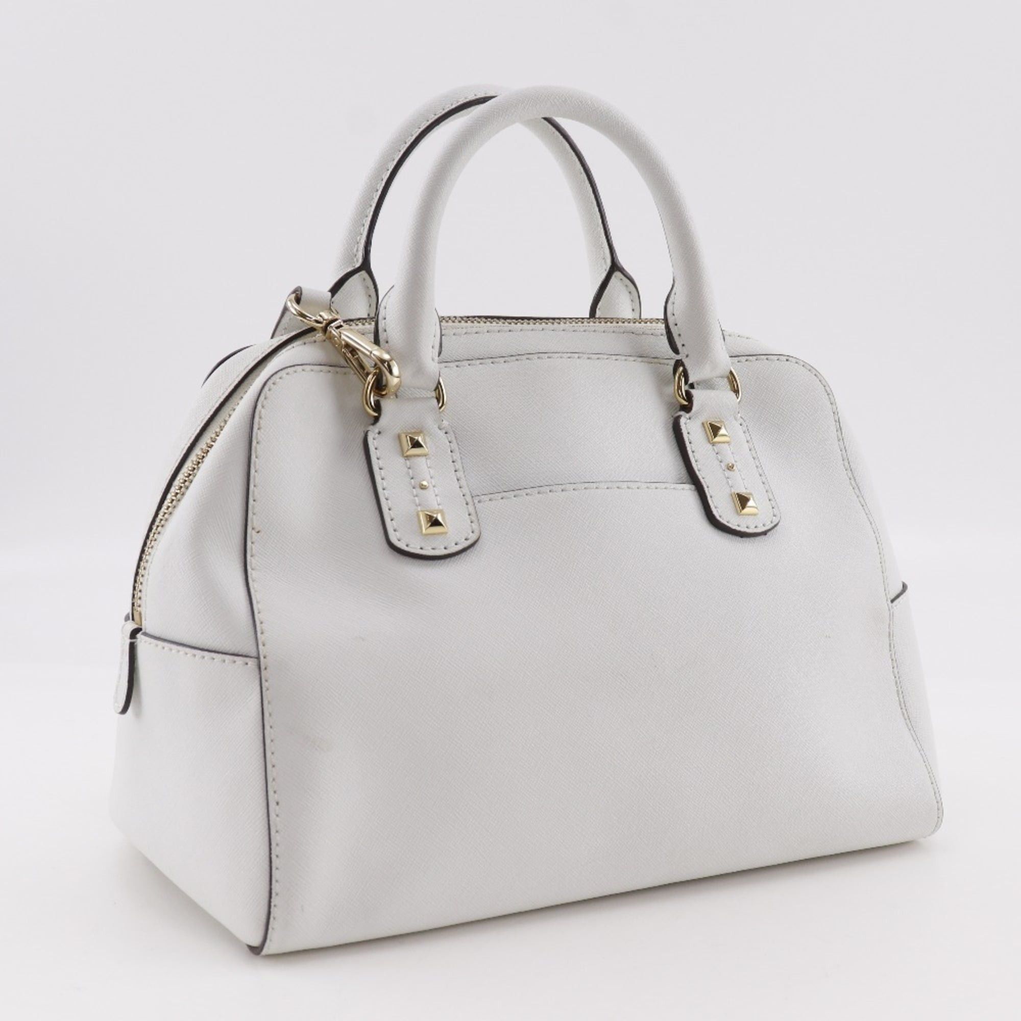 Michael Kors Michael Kors 2WAY Shoulder Handbag Studs 35S6GFSS1L Leather White 2way Zipper 2WAYShoulder Women's Size ONE SIZE - 3 Thumbnail