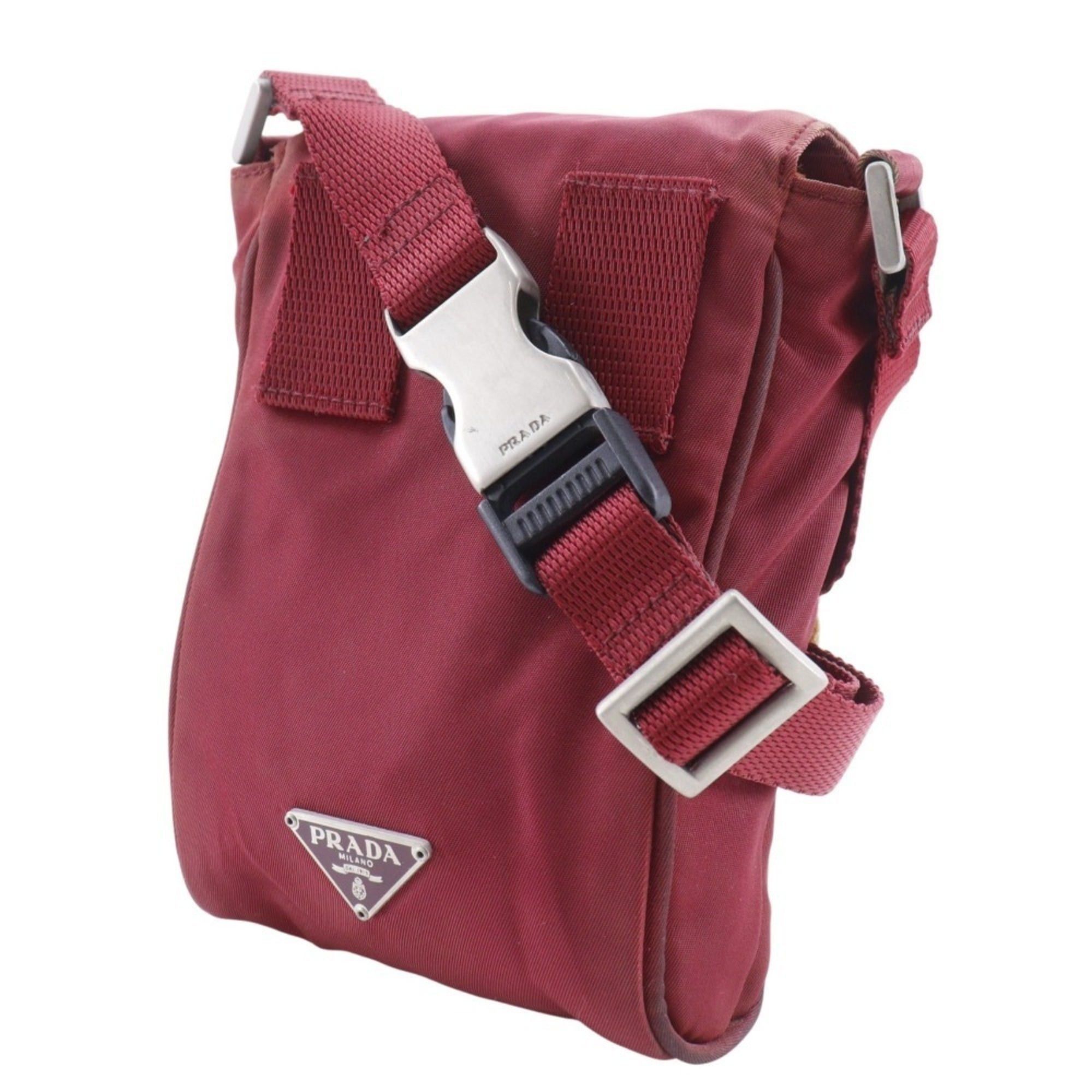 Prada Prada 2WAY waist bag shoulder MV583 nylon CERISE red 2way flap for women Size ONE SIZE - 2 Thumbnail