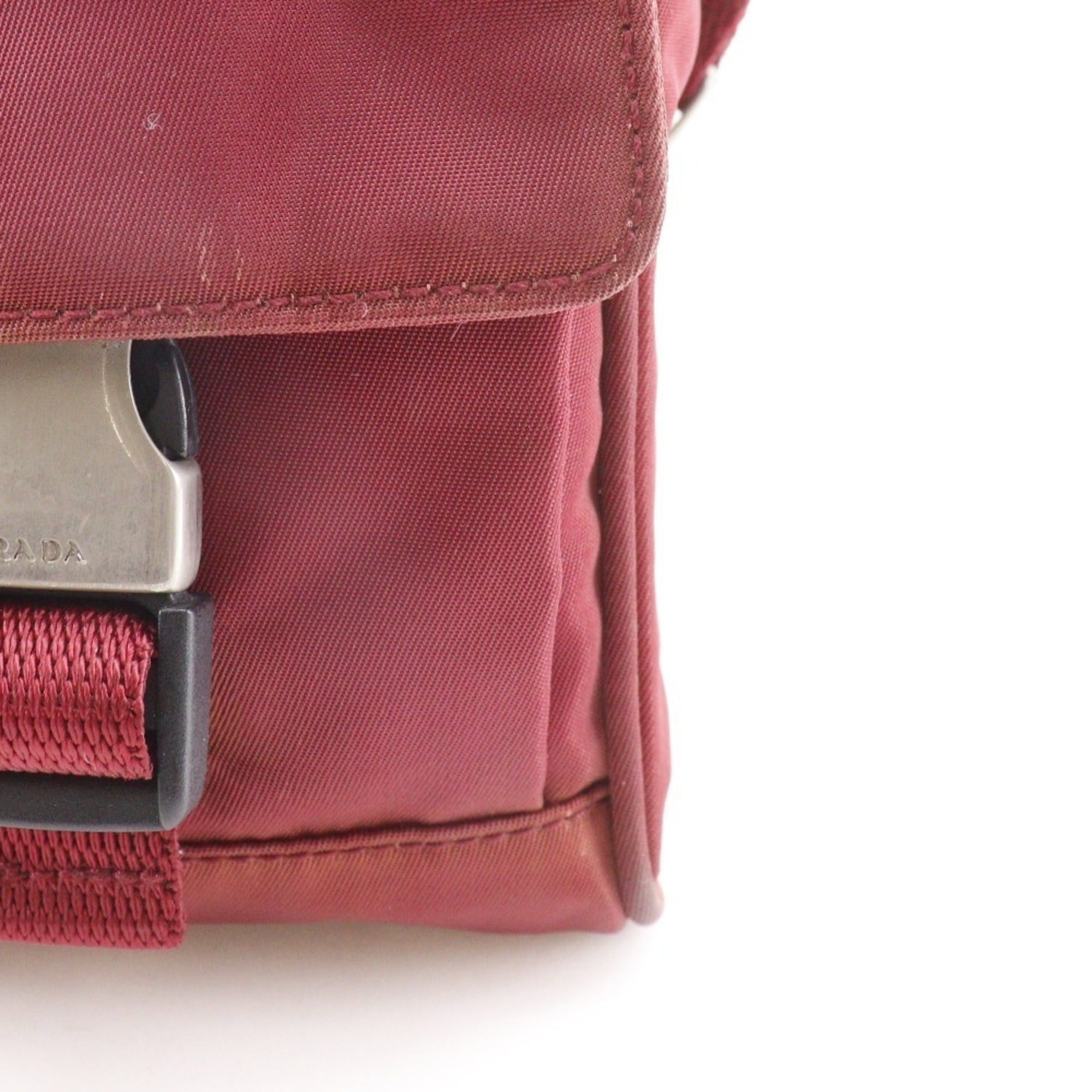 Prada Prada 2WAY waist bag shoulder MV583 nylon CERISE red 2way flap for women Size ONE SIZE - 11 Thumbnail