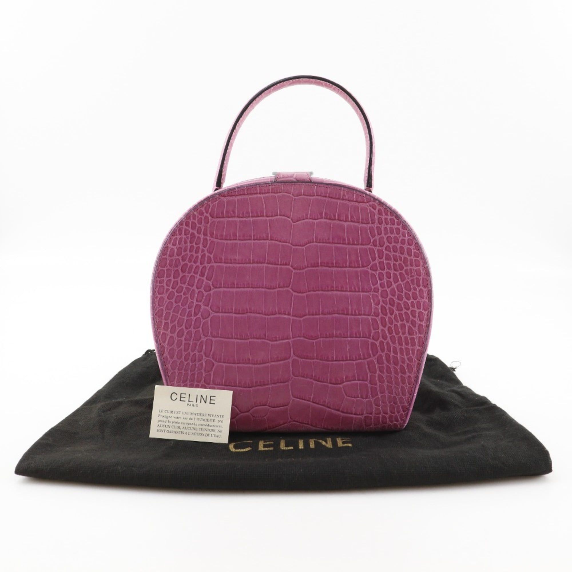 Celine Celine handbag embossed leather pink snap button ladies Size ONE SIZE - 19 Thumbnail