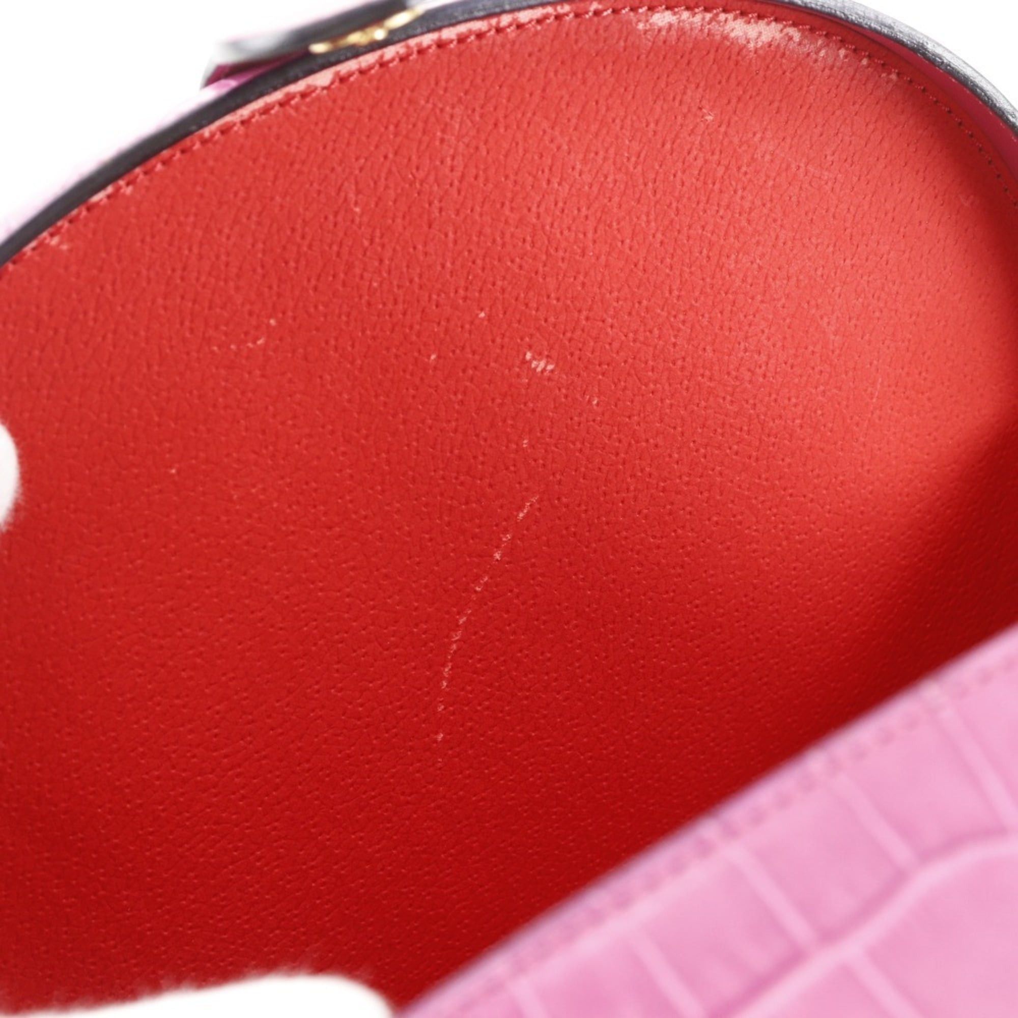 Celine Celine handbag embossed leather pink snap button ladies Size ONE SIZE - 11 Thumbnail