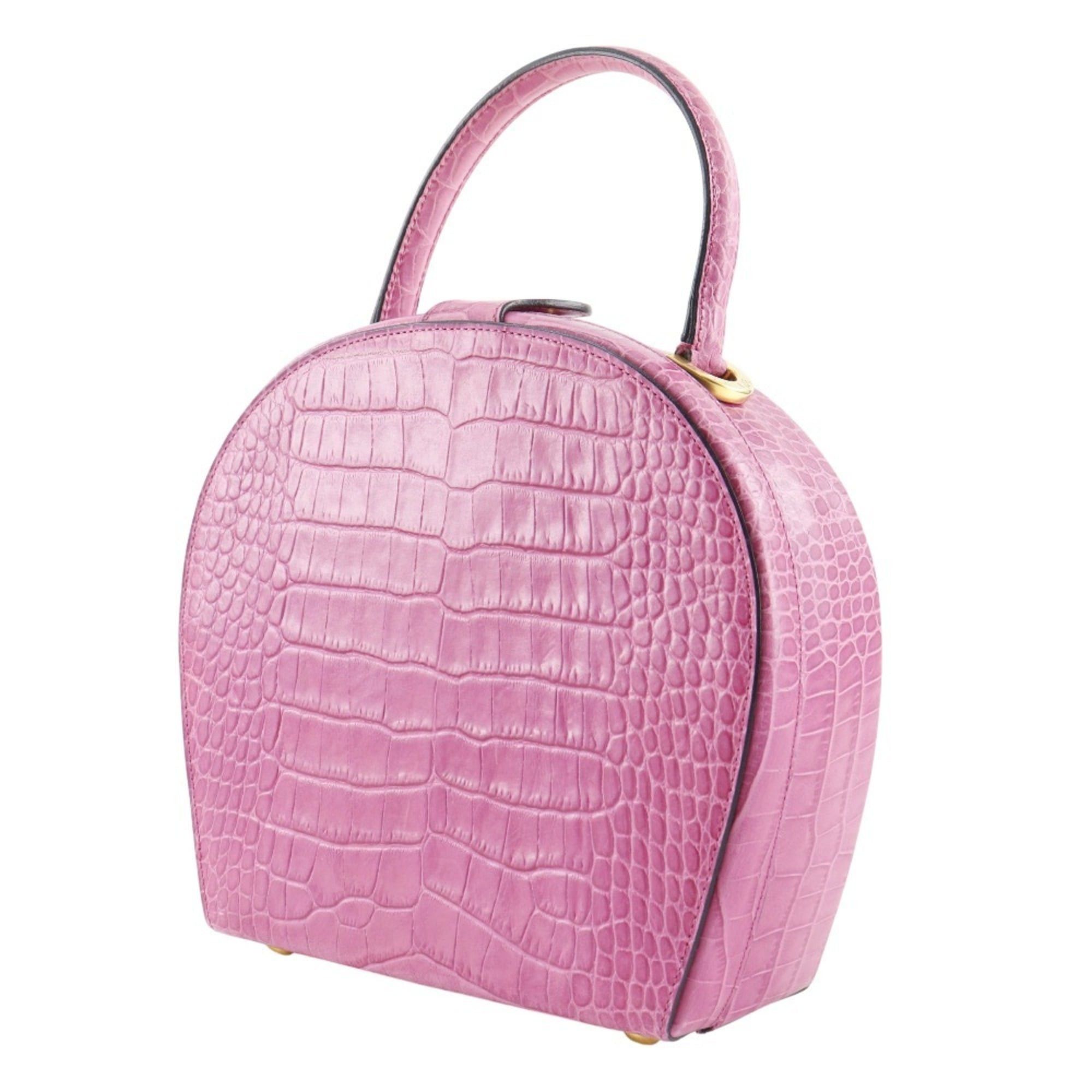 Celine Celine handbag embossed leather pink snap button ladies Size ONE SIZE - 2 Thumbnail