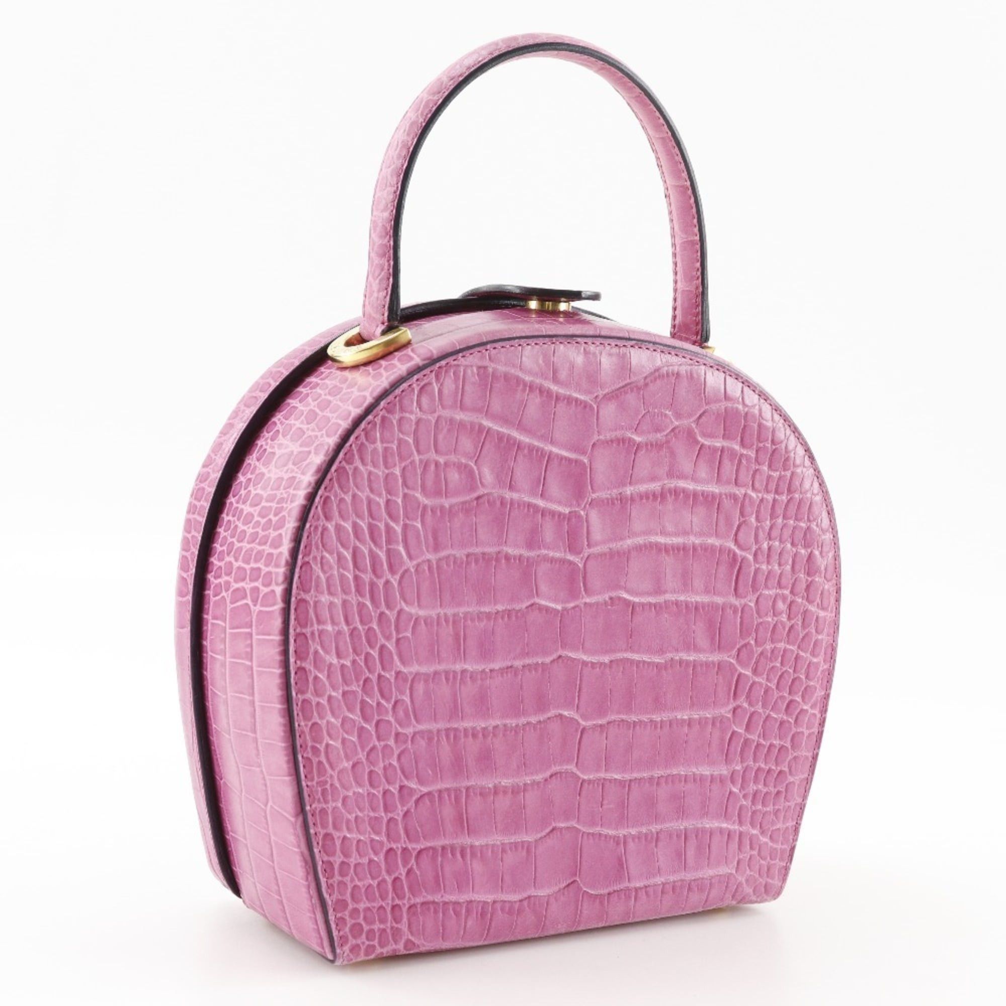 Celine Celine handbag embossed leather pink snap button ladies Size ONE SIZE - 3 Thumbnail