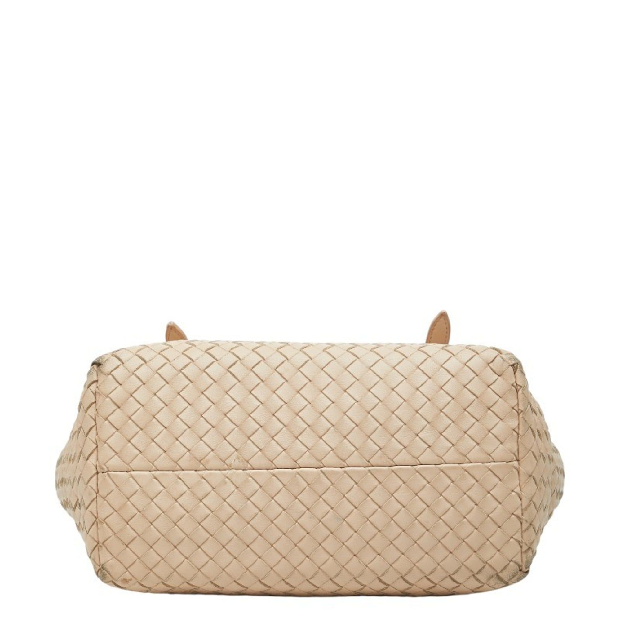 Bottega Veneta Bottega Veneta Intrecciato Tote Bag, Pink Beige Leather, Women's Size ONE SIZE - 3 Thumbnail
