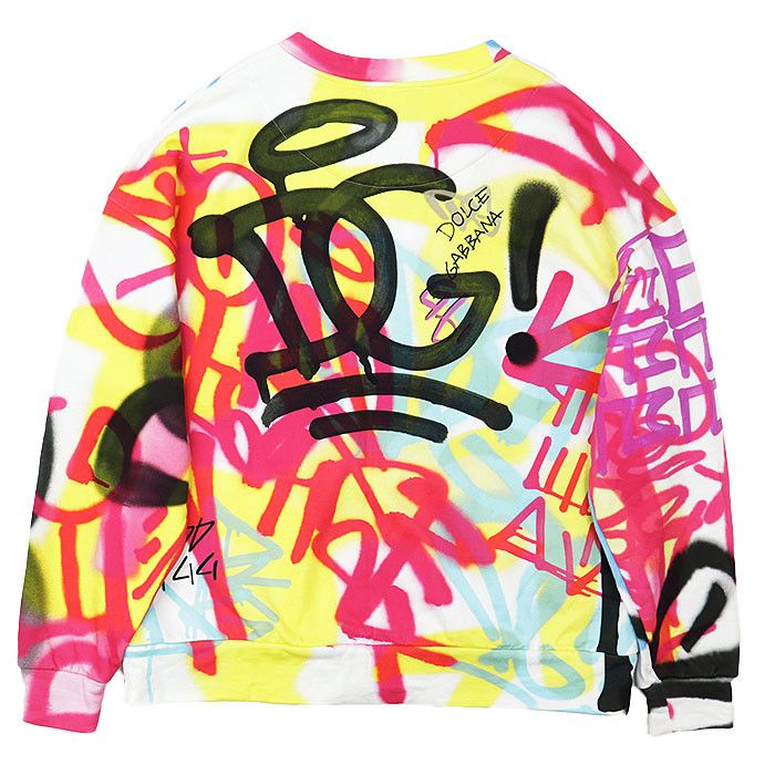 Dolce & Gabbana Dolce & Gabbana Dolce&Gabbana Graffiti DG Logo Cotton Sweatshirt Textile Sweatshirts & Hoodies DUTY FREE for USA Size ONE SIZE - 5 Thumbnail