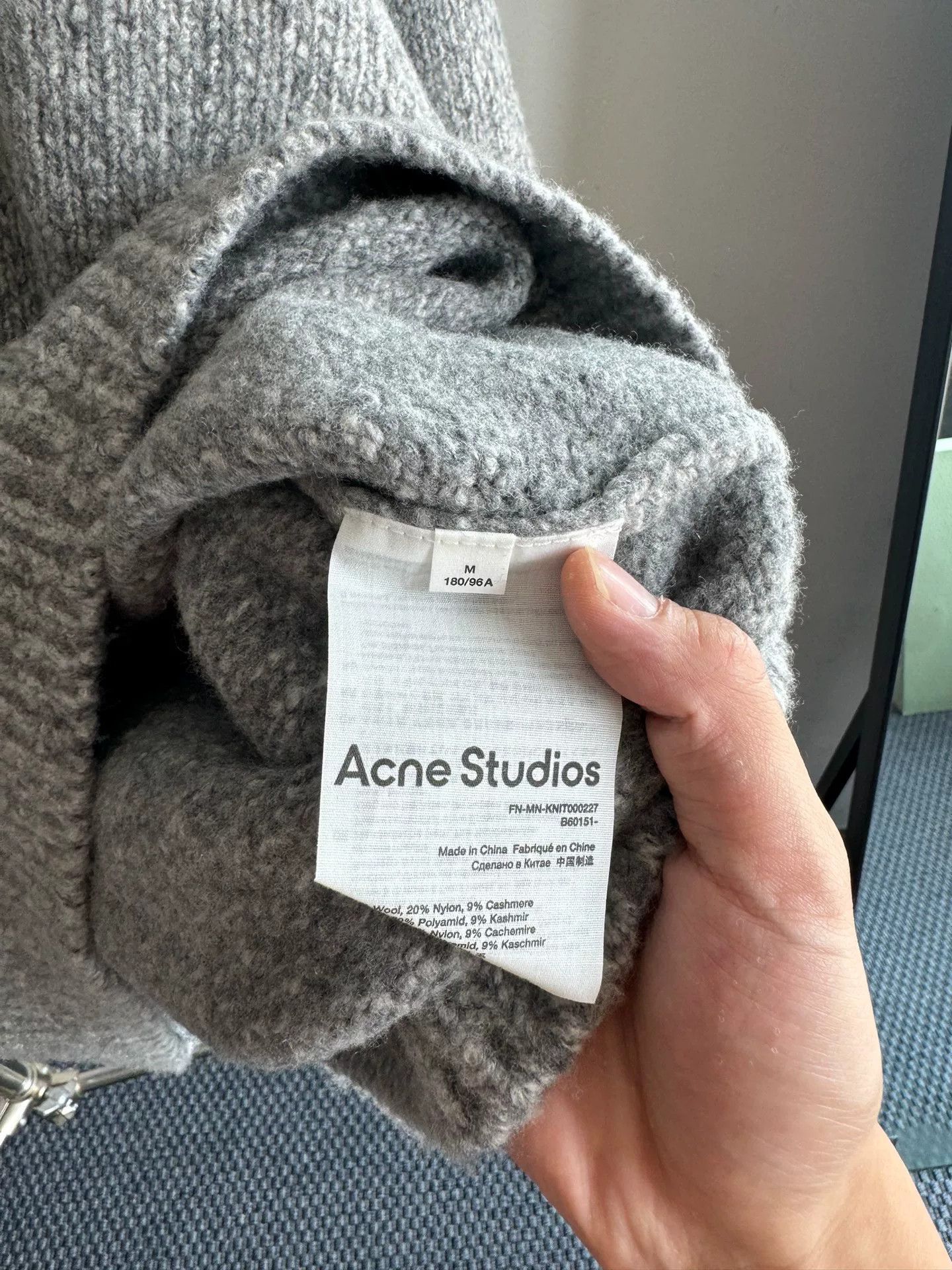 Acne Studios Gray Wool Sweater from Acne Studios Size M / US 6-8 / IT 42-44 - 4 Thumbnail
