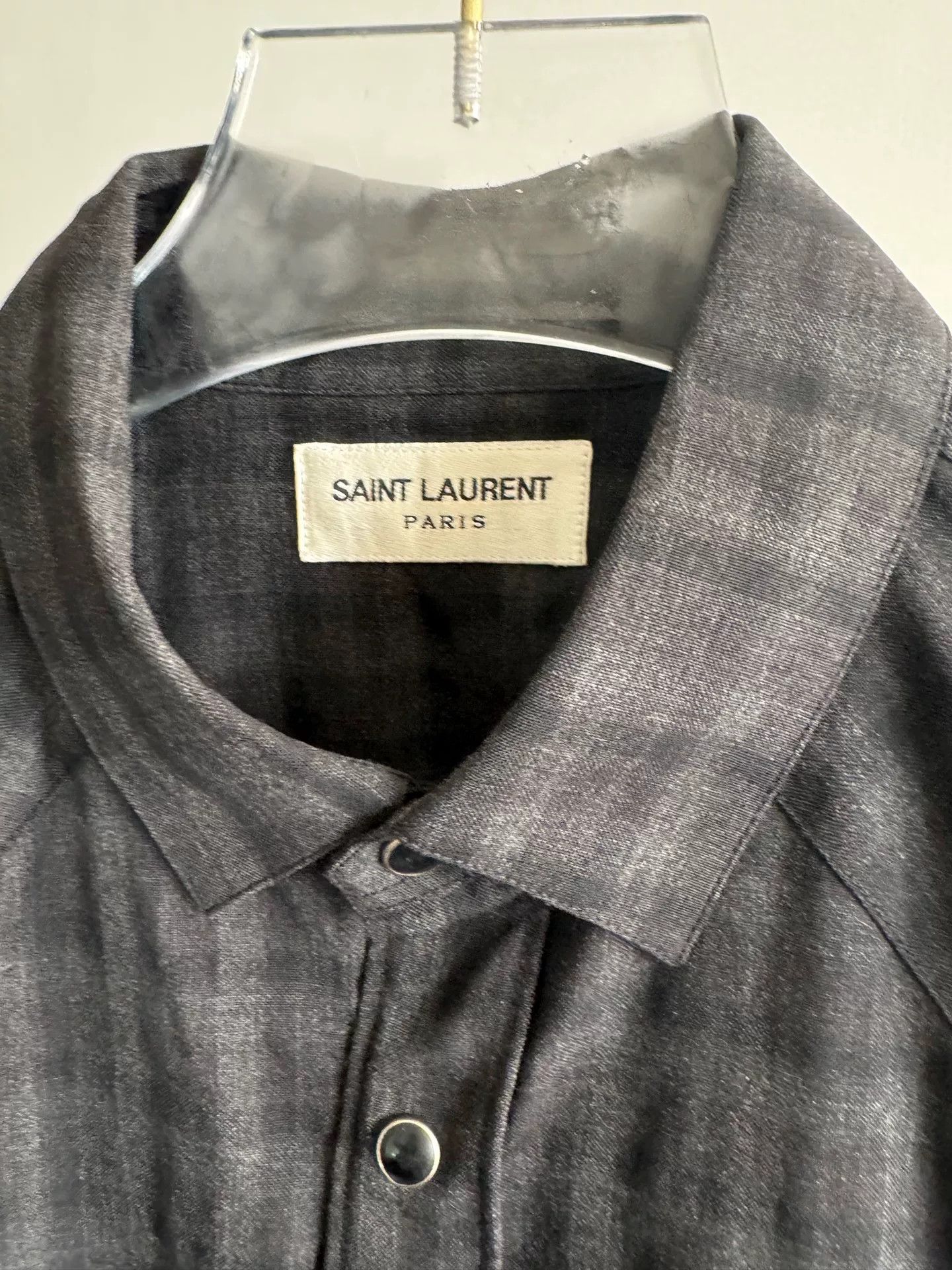 Yves Saint Laurent Saint Laurent Black Checkered Shirt Size US XXS / EU 40 - 3 Thumbnail