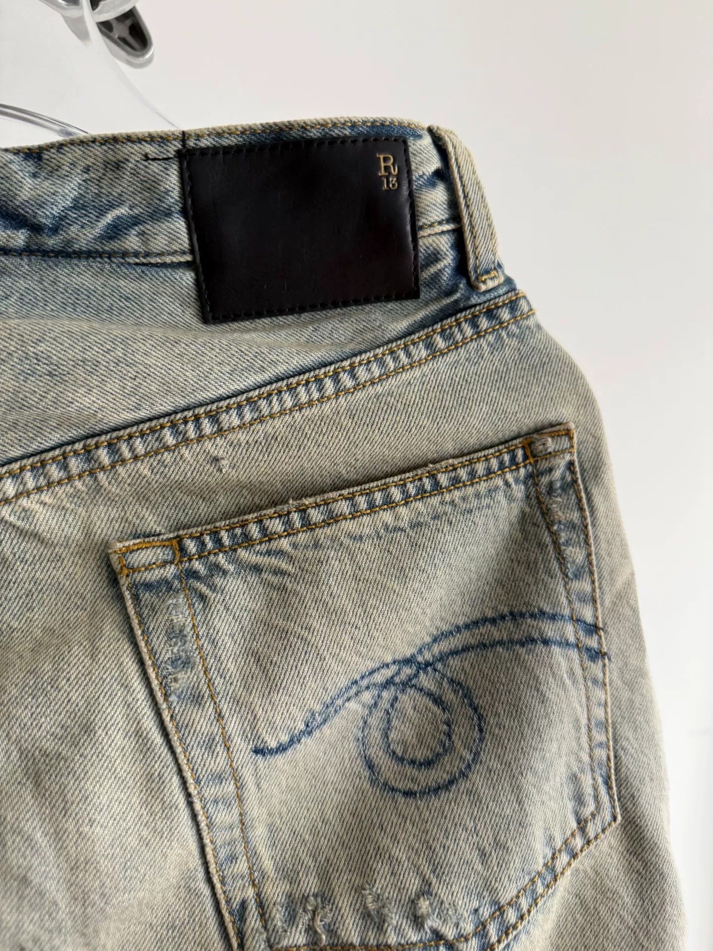 R13 R13 Distressed Vintage Denim Jeans Size 27" / US 4 / IT 40 - 4 Thumbnail