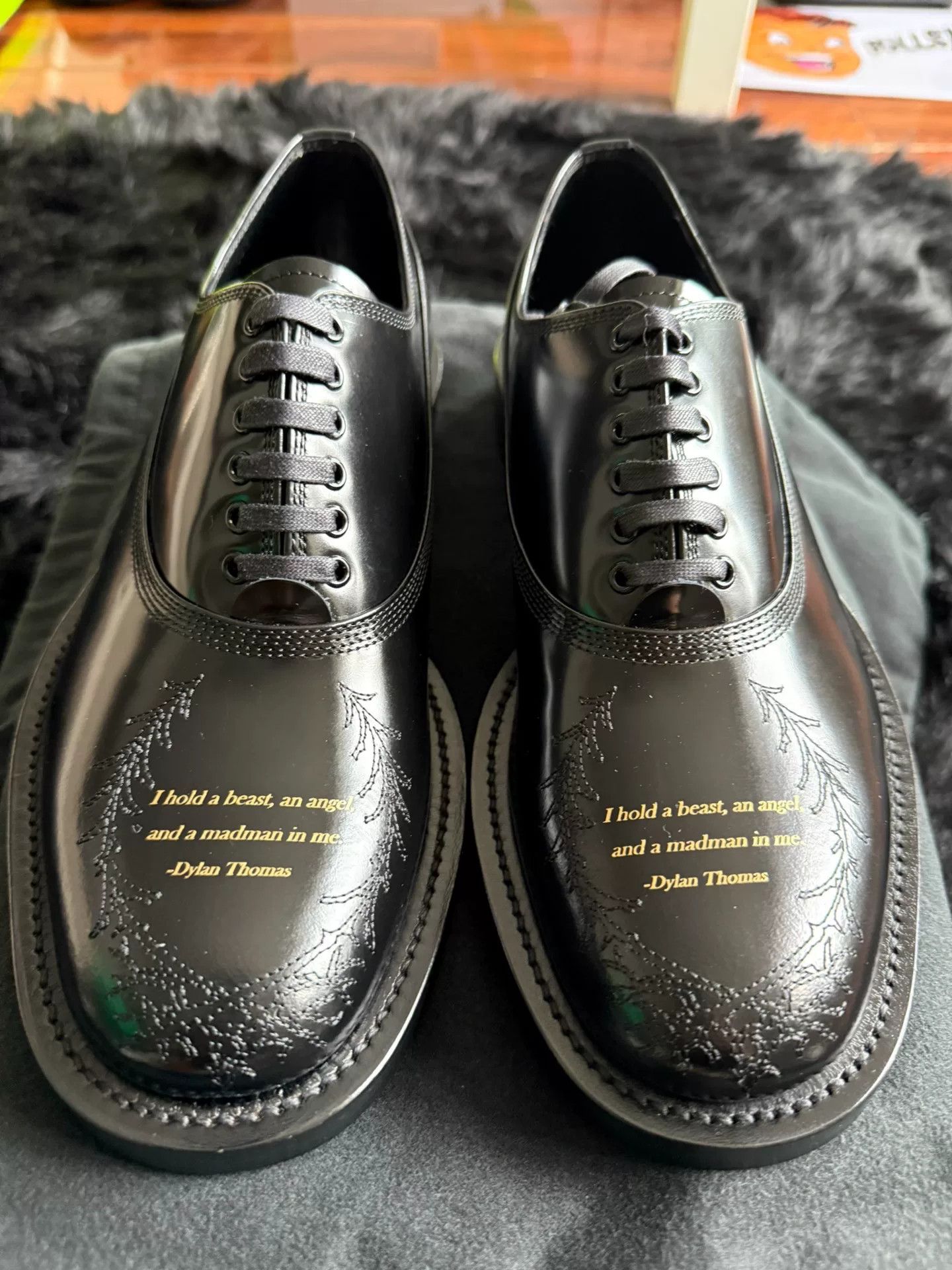 Undercover Undercover Black Poetry Leather Shoes Size US 9 / EU 42 - 4 Thumbnail