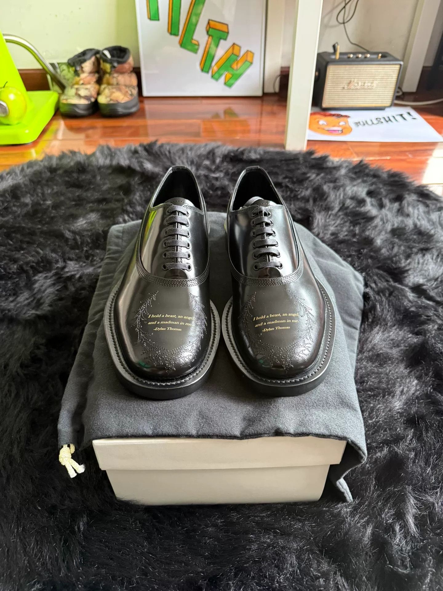 Undercover Undercover Black Poetry Leather Shoes Size US 9 / EU 42 - 3 Thumbnail
