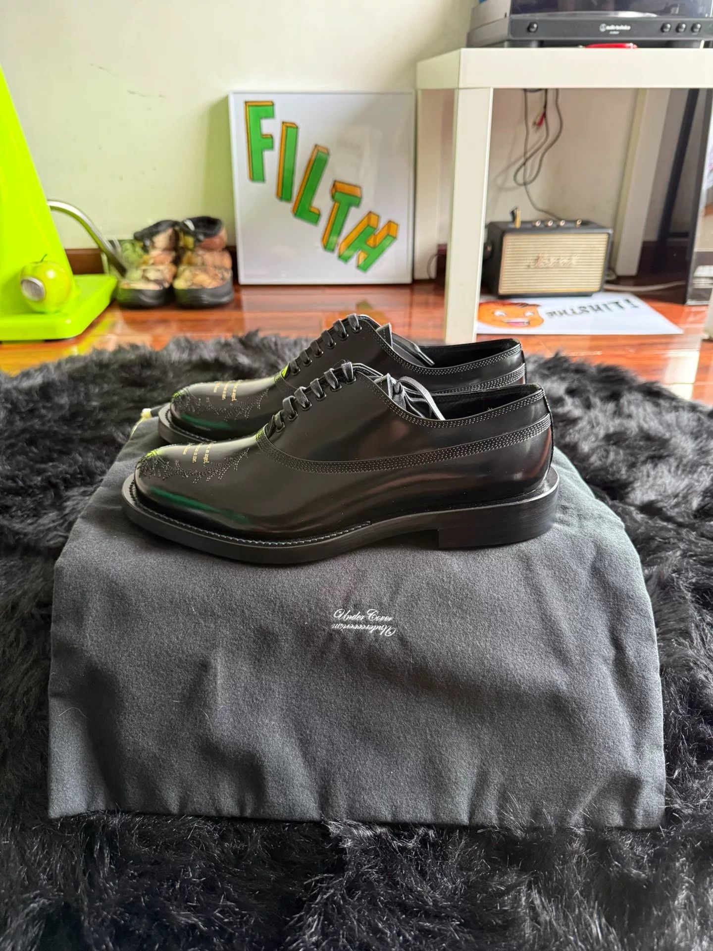 Undercover Undercover Black Poetry Leather Shoes Size US 9 / EU 42 - 2 Thumbnail