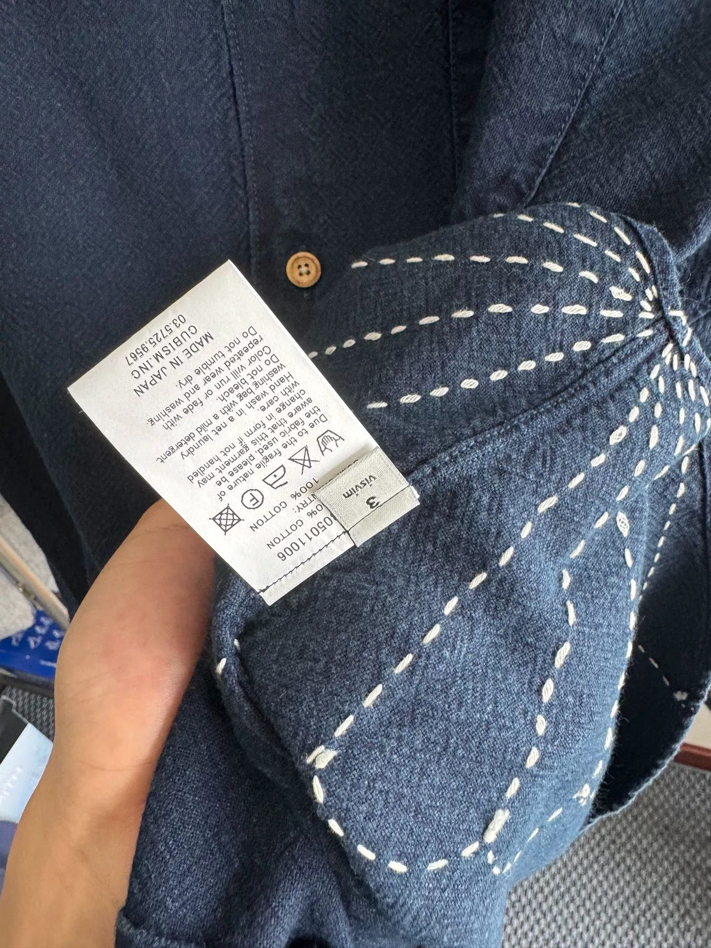 Visvim Visvim Limited Edition Indigo Stitch Shirt Size US L / EU 52-54 / 3 - 4 Thumbnail
