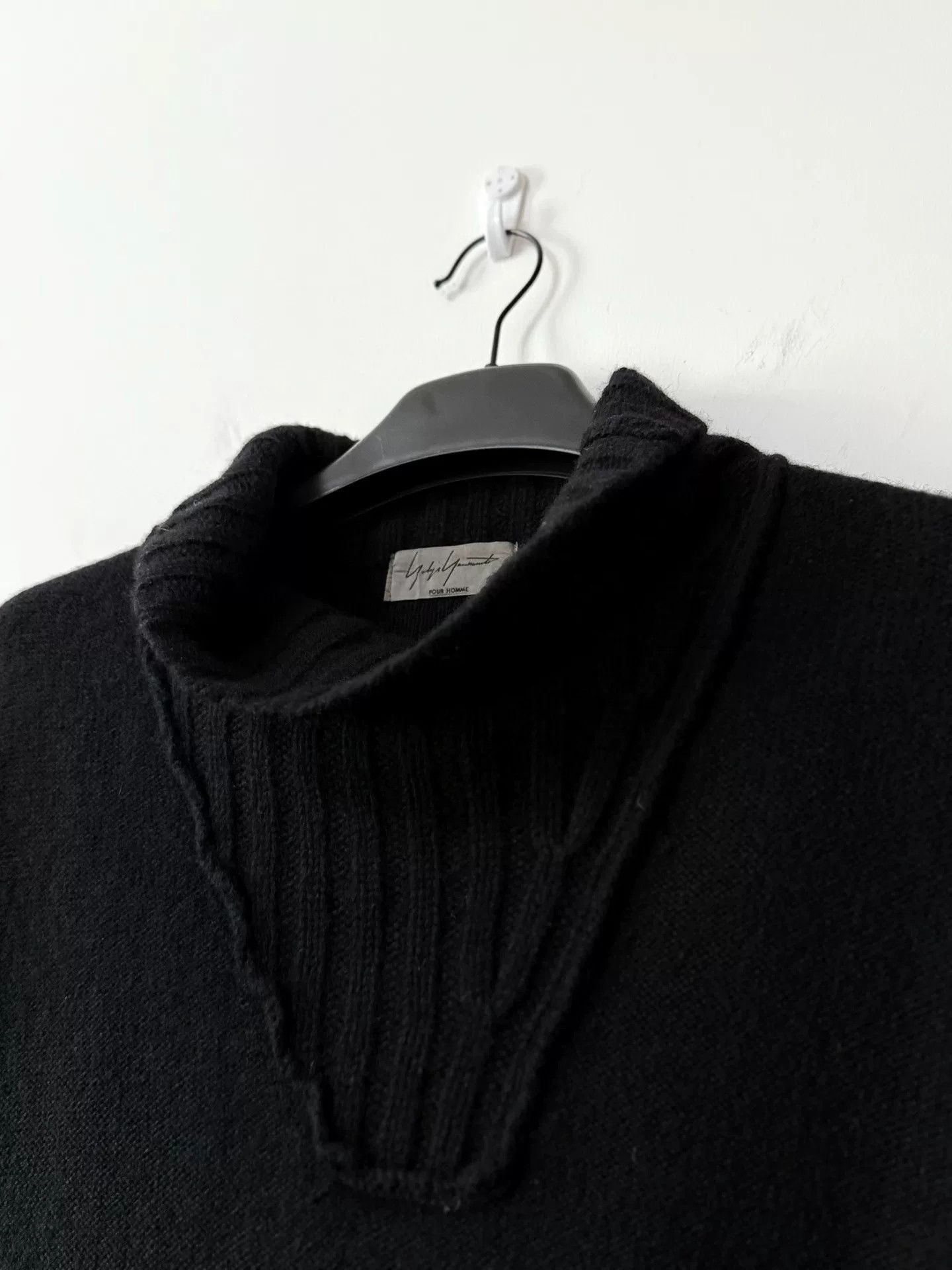 Yohji Yamamoto Yohji Yamamoto Mens Black Knit Sweater Size US L / EU 52-54 / 3 - 3 Thumbnail
