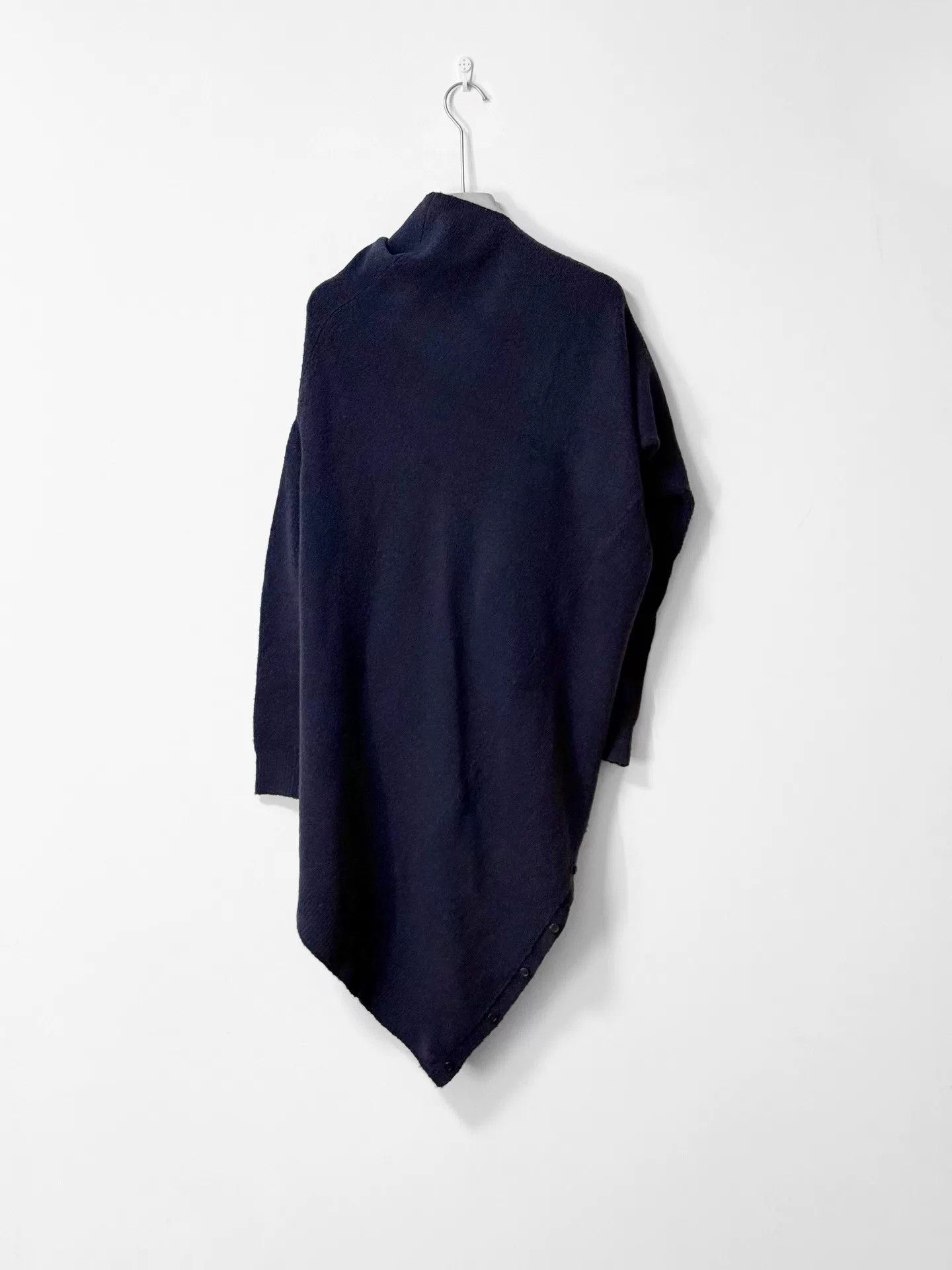 Yohji Yamamoto Asymmetrical Navy Blue Wool Sweater Size M / US 6-8 / IT 42-44 - 2 Thumbnail