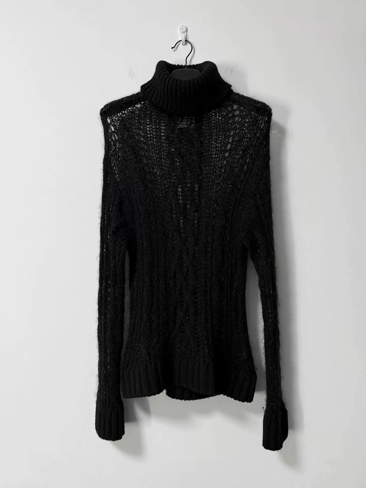 Takahiromiyashita The Soloist. Black Hollow Knit Sweater Size US L / EU 52-54 / 3 - 3 Thumbnail