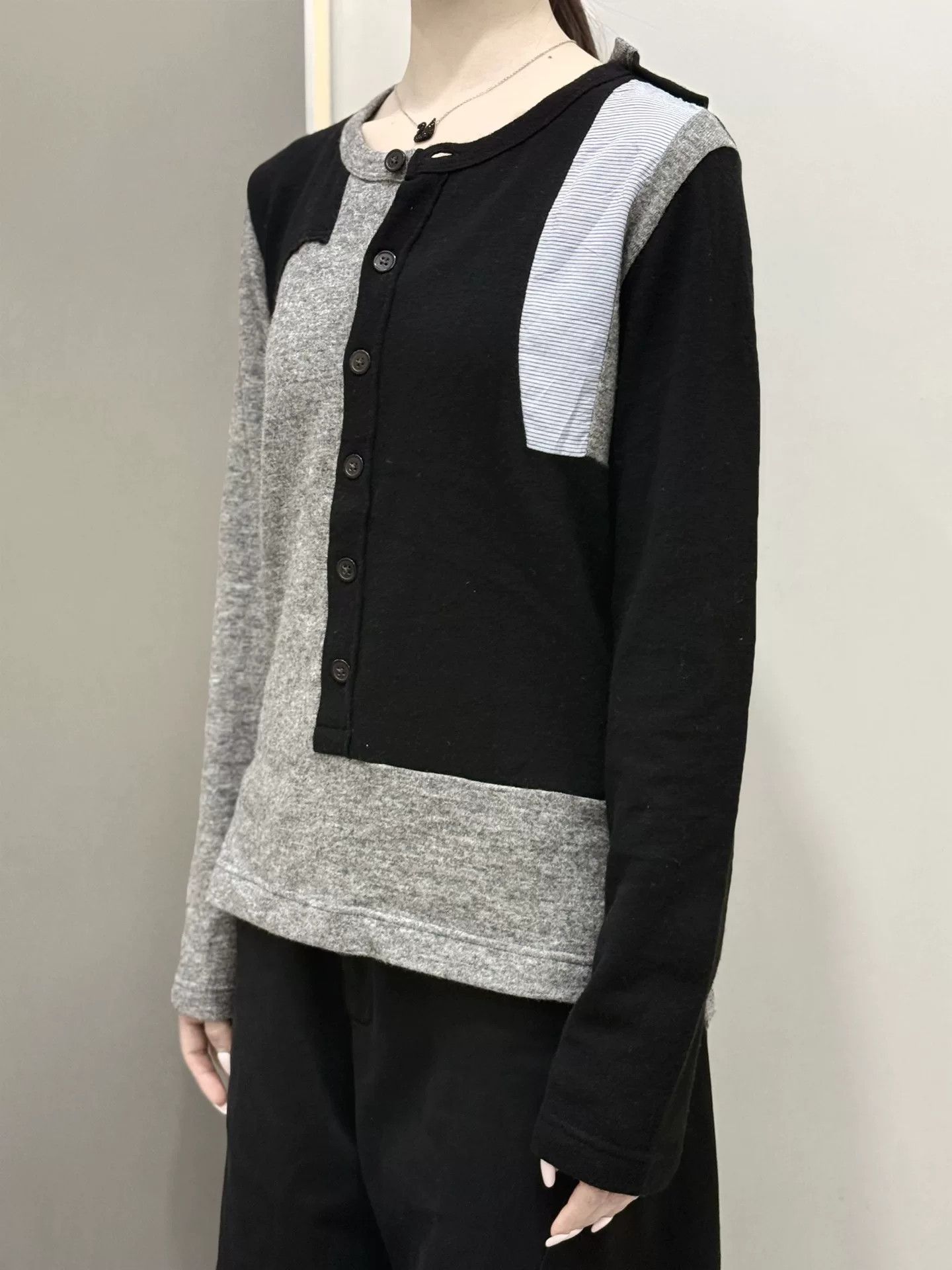 Yohji Yamamoto Yohji Yamamoto Color-Blocked Knit Sweater Size US M / EU 48-50 / 2 - 6 Thumbnail