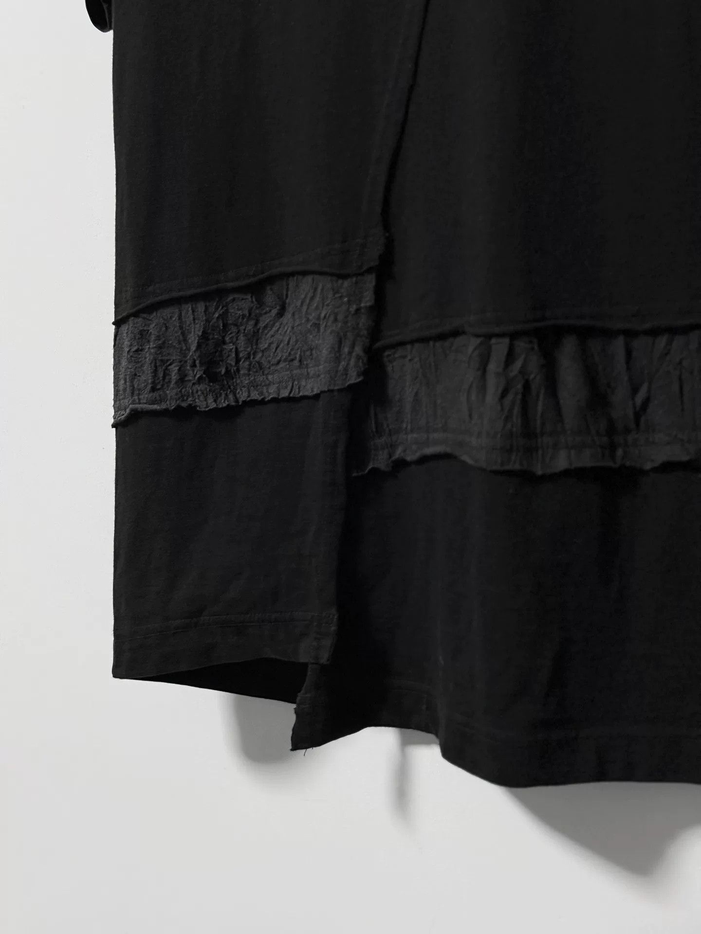 Yohji Yamamoto Asymmetrical Black T-Shirt by Yohji Yamamoto Size US L / EU 52-54 / 3 - 5 Thumbnail
