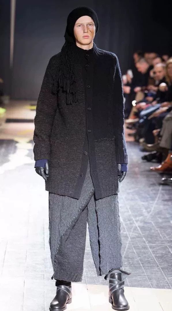 Yohji Yamamoto Yohji Yamamoto Wool Asymmetrical Sweater Coat Size US M / EU 48-50 / 2 - 9 Thumbnail