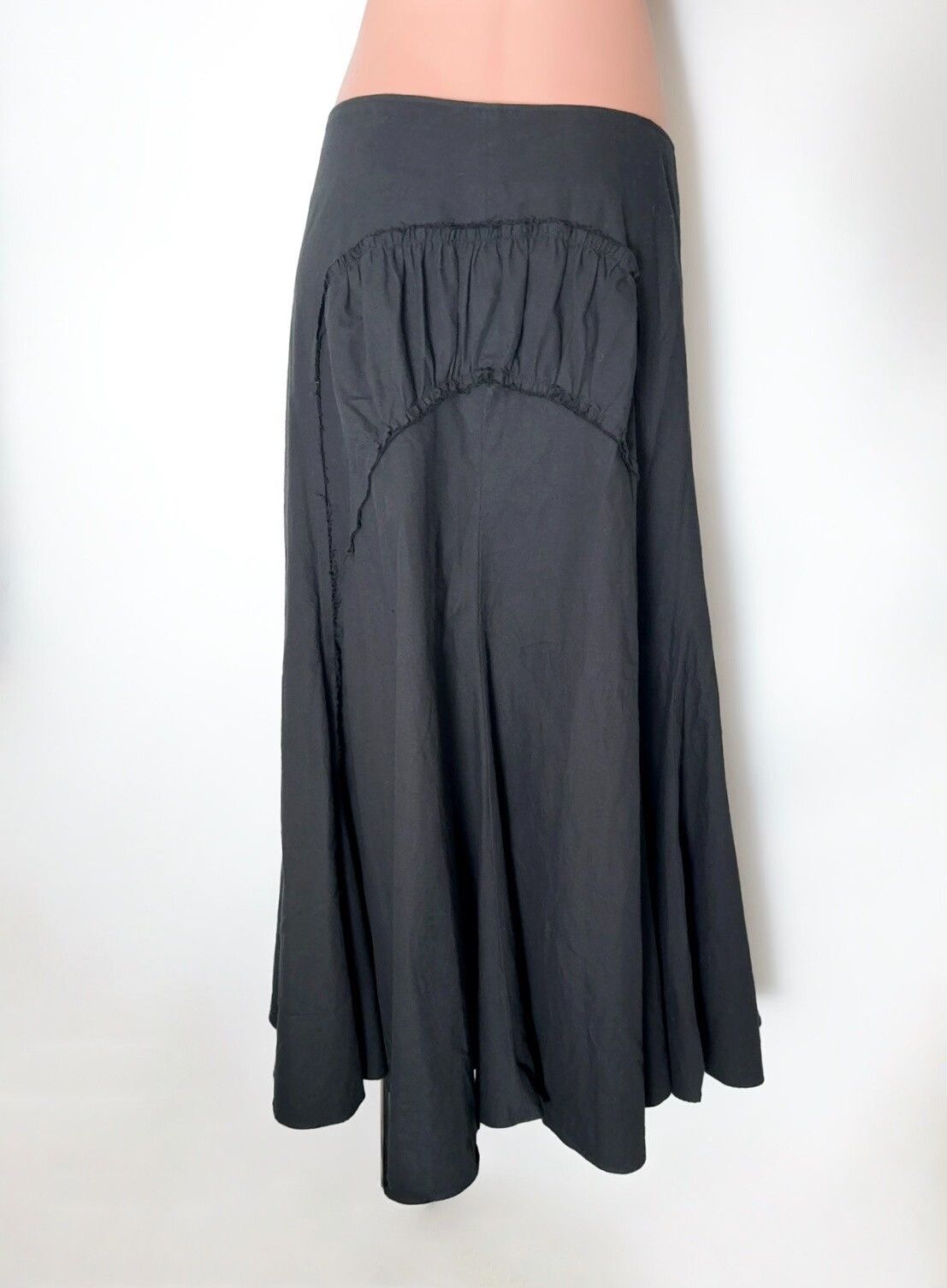 Y's Yohji Yamamoto Pleated Black Midi Skirt Size 26" / US 2 / IT 38 - 6 Thumbnail