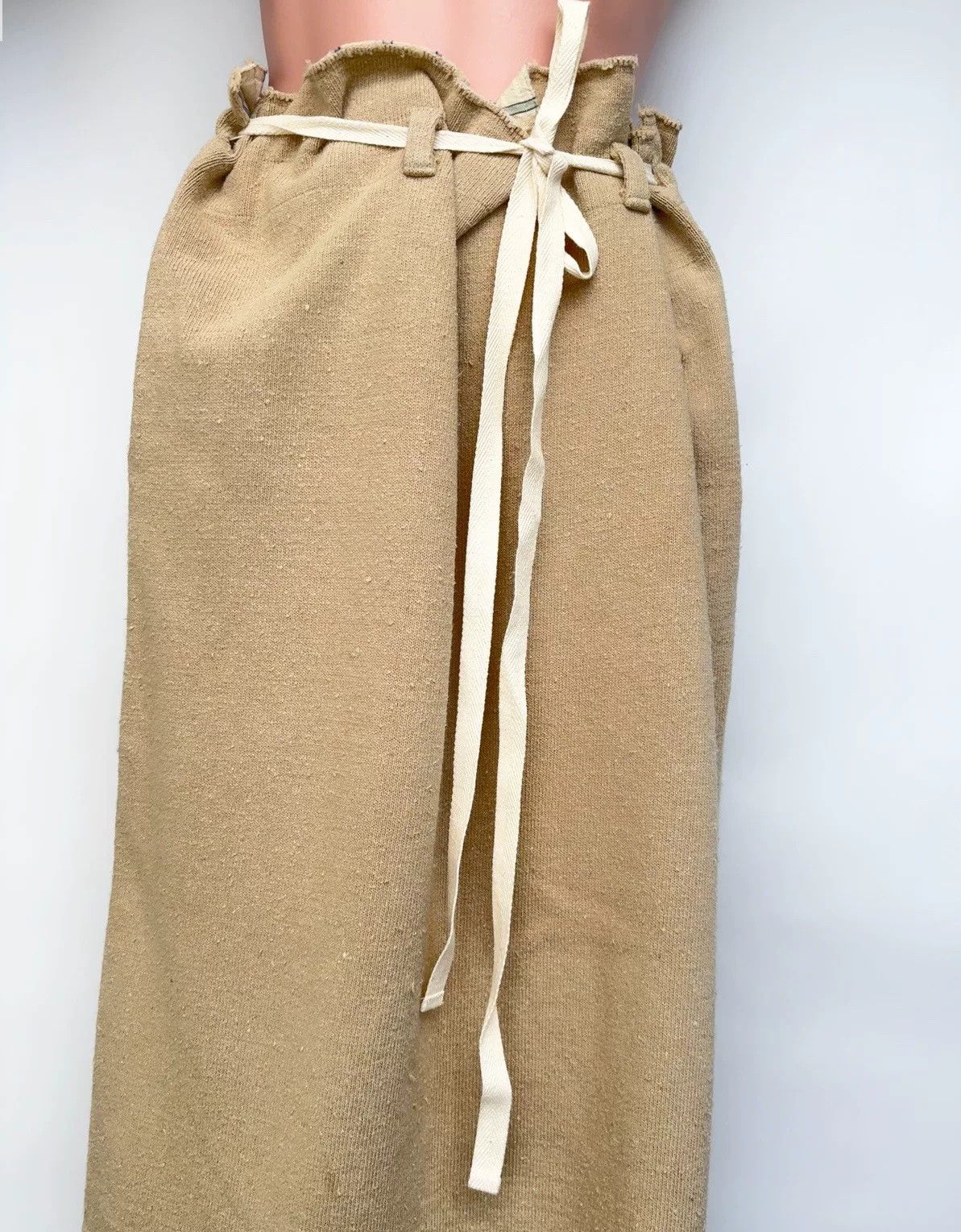 Y's Yohji Yamamoto Beige Silk Drawstring Skirt Size 26" / US 2 / IT 38 - 2 Thumbnail