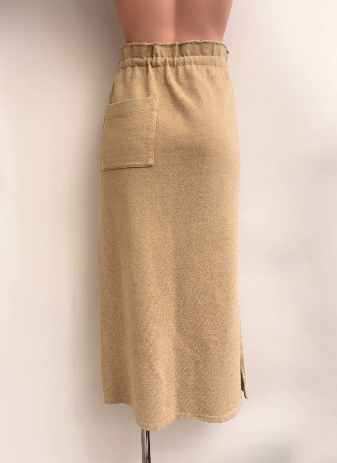 Y's Yohji Yamamoto Beige Silk Drawstring Skirt Size 26" / US 2 / IT 38 - 4 Thumbnail