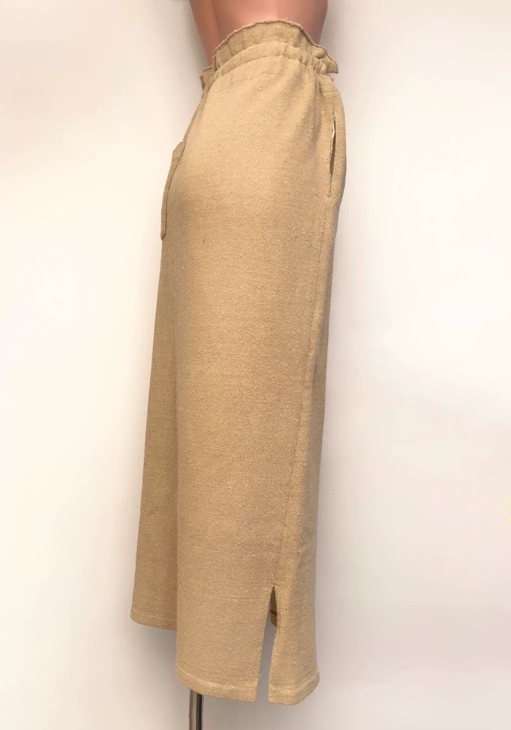 Y's Yohji Yamamoto Beige Silk Drawstring Skirt Size 26" / US 2 / IT 38 - 3 Thumbnail