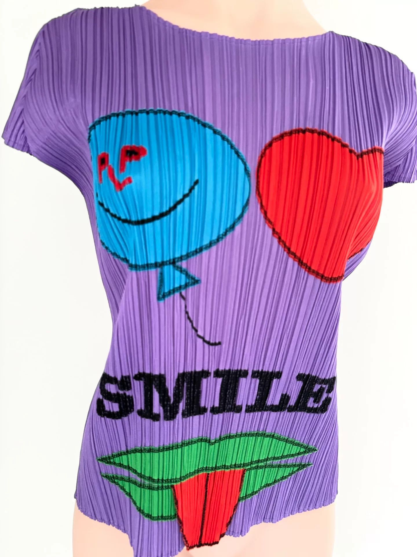 Issey Miyake Issey Miyake Pleats Please Purple T-Shirt Size L / US 10 / IT 46 - 2 Thumbnail