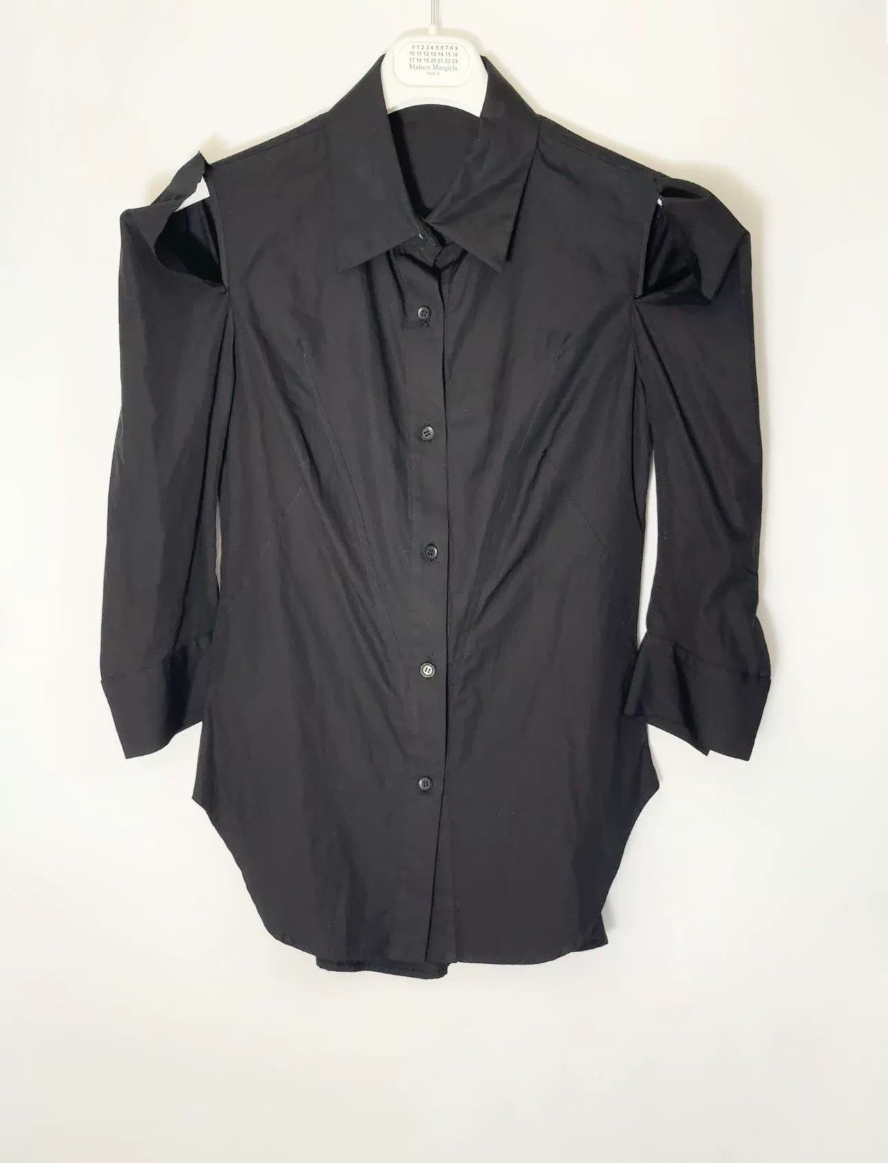 Yohji Yamamoto Yohji Yamamoto Black Off-Shoulder Shirt Size S / US 4 / IT 40 - 6 Thumbnail